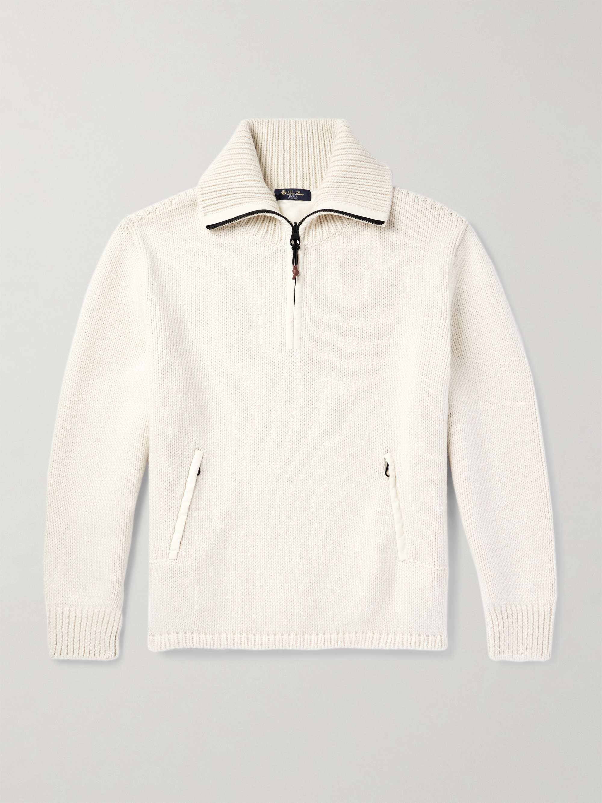 Alpe di Mera Ripstop-Trimmed Cashmere Half-Zip Sweater hero visual