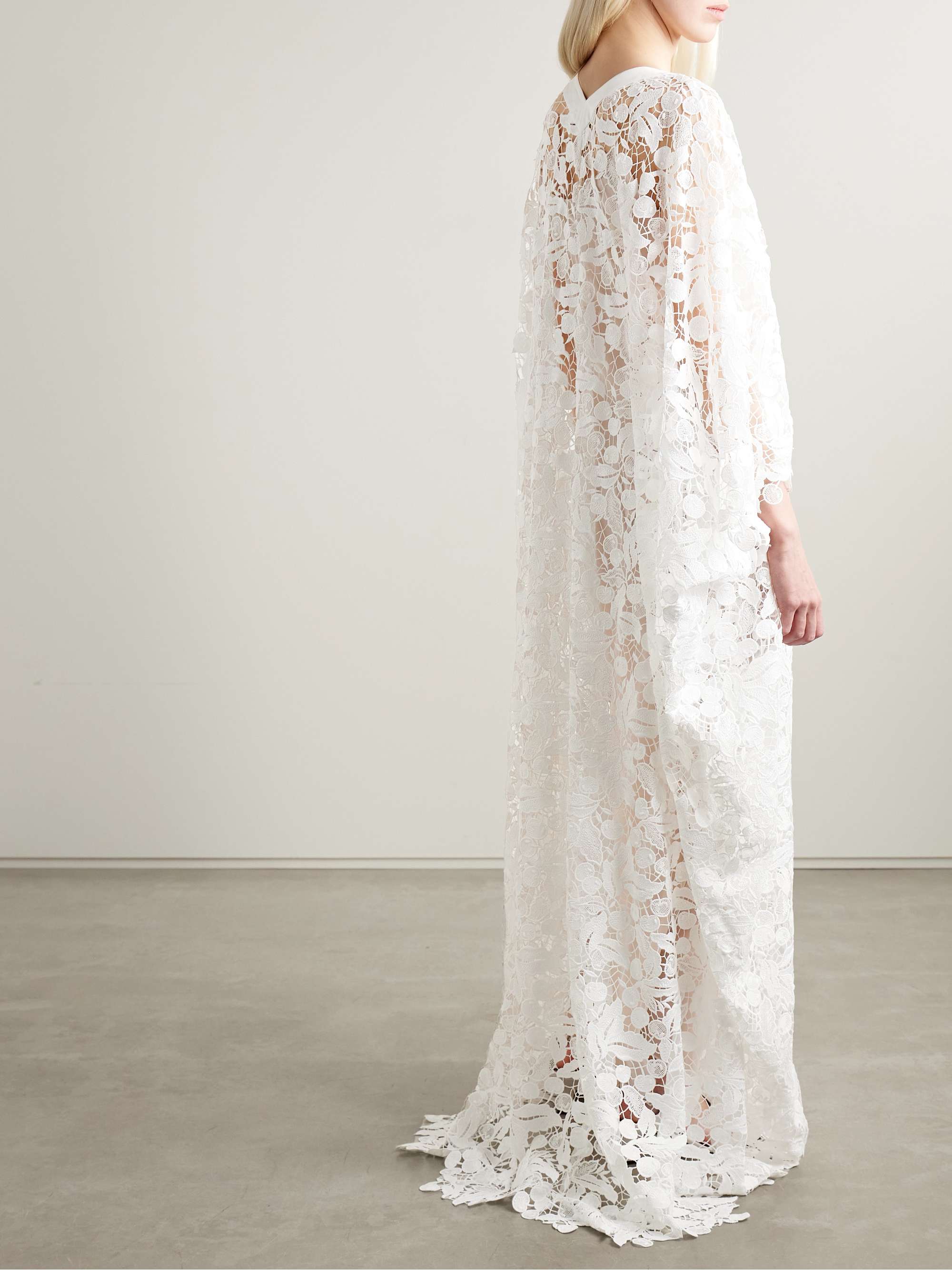 Embellished guipure lace gown view