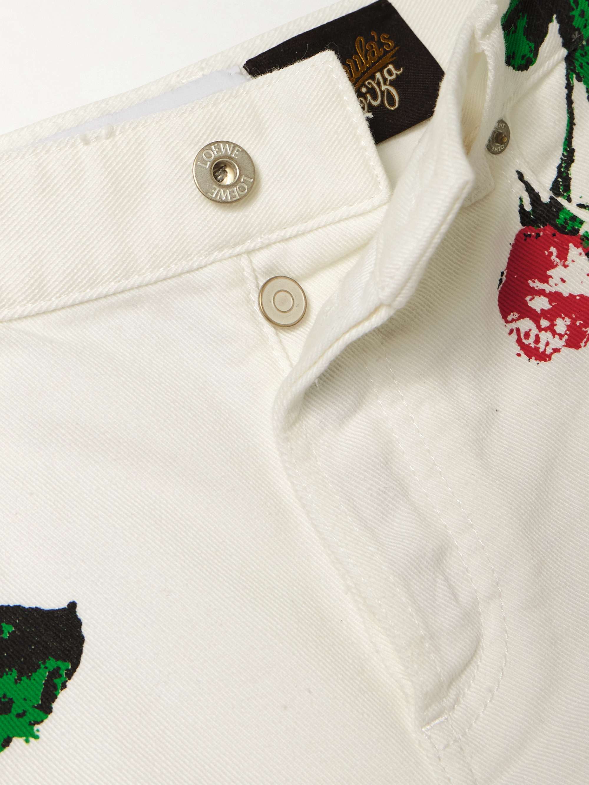 + Paula's Ibiza frayed floral-print denim shorts view