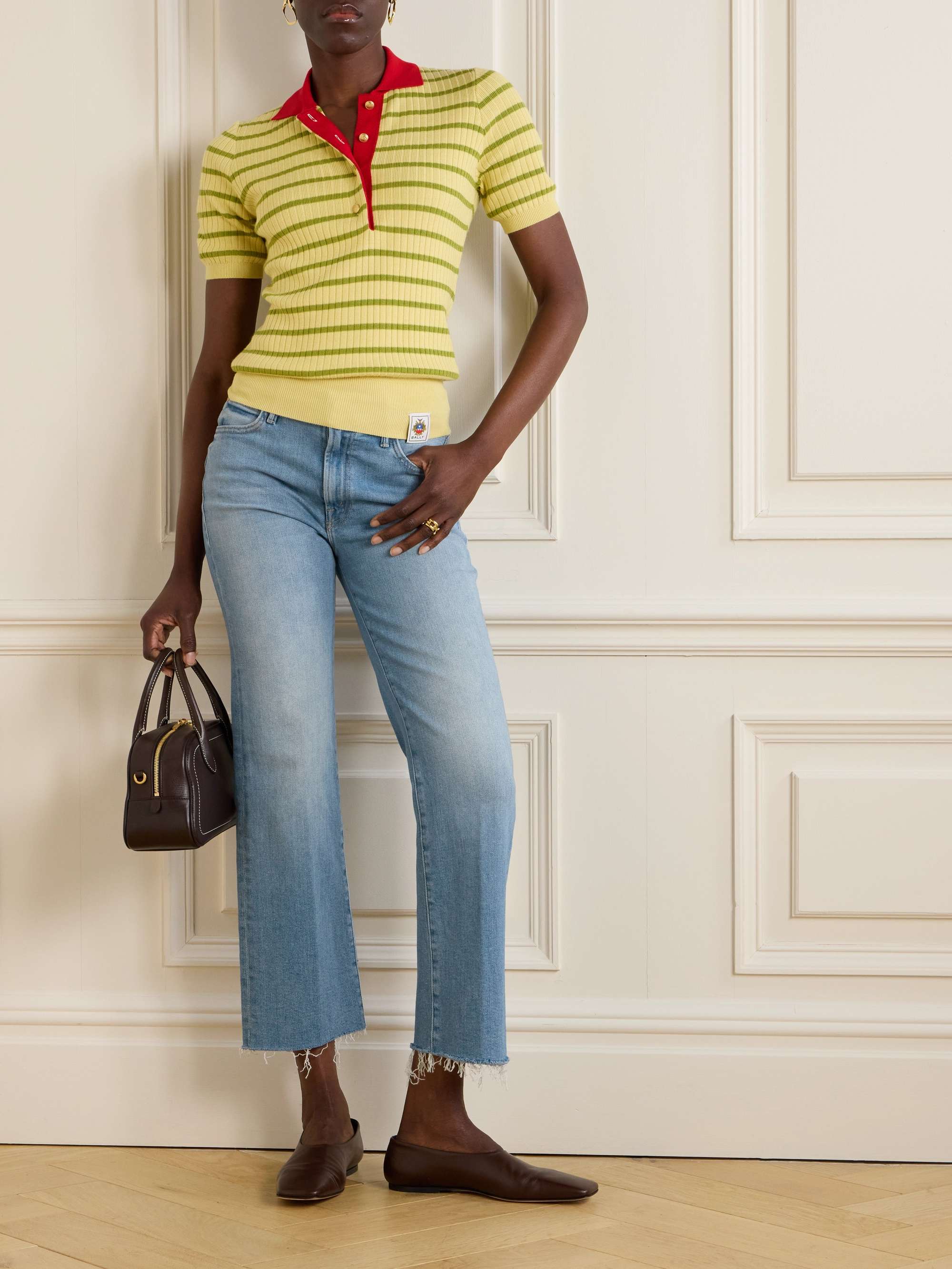 The Kick It Ankle Fray distressed high-rise straight-leg jeans view