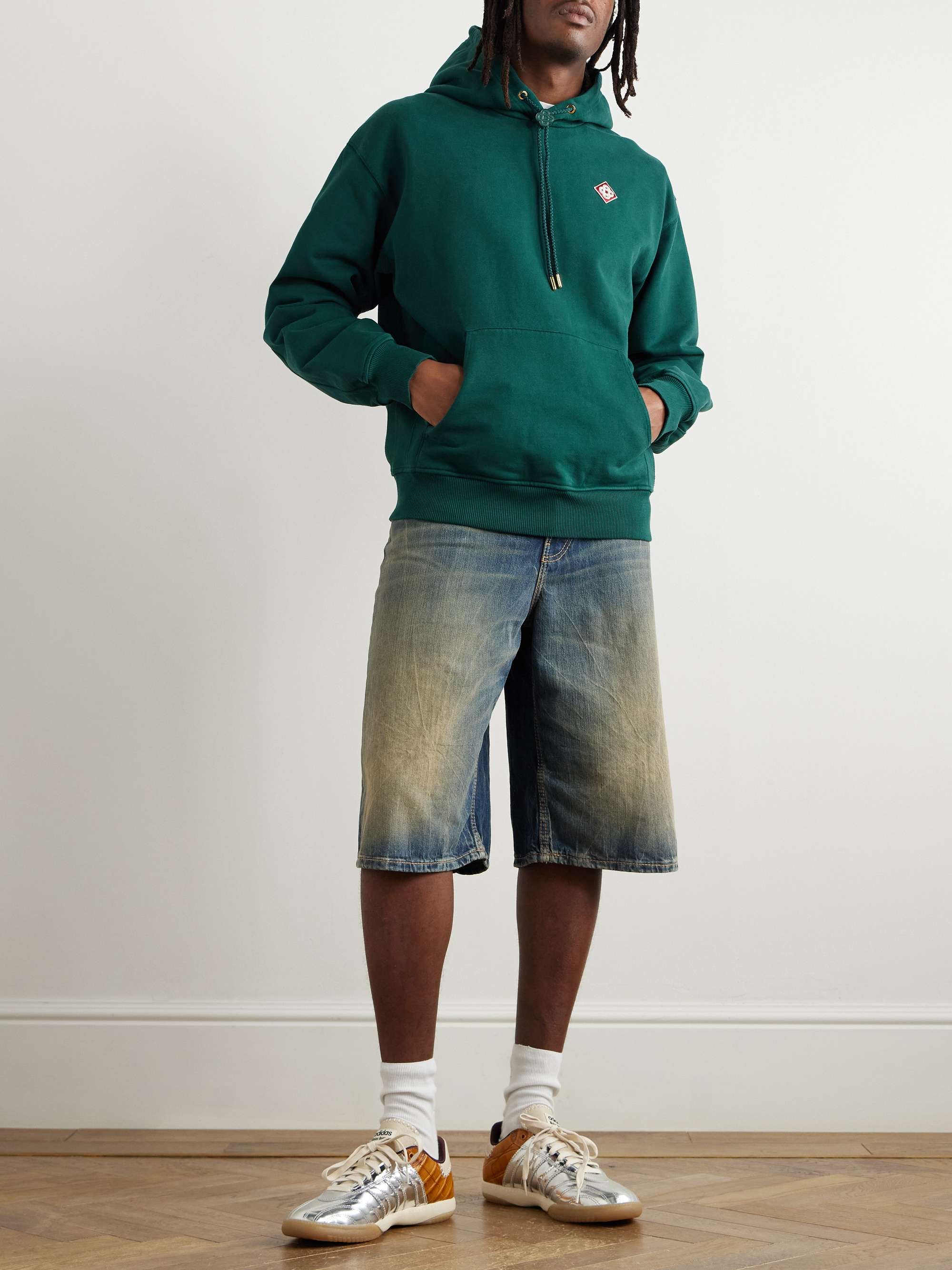 Logo-Appliquéd Organic Cotton-Jersey Hoodie view