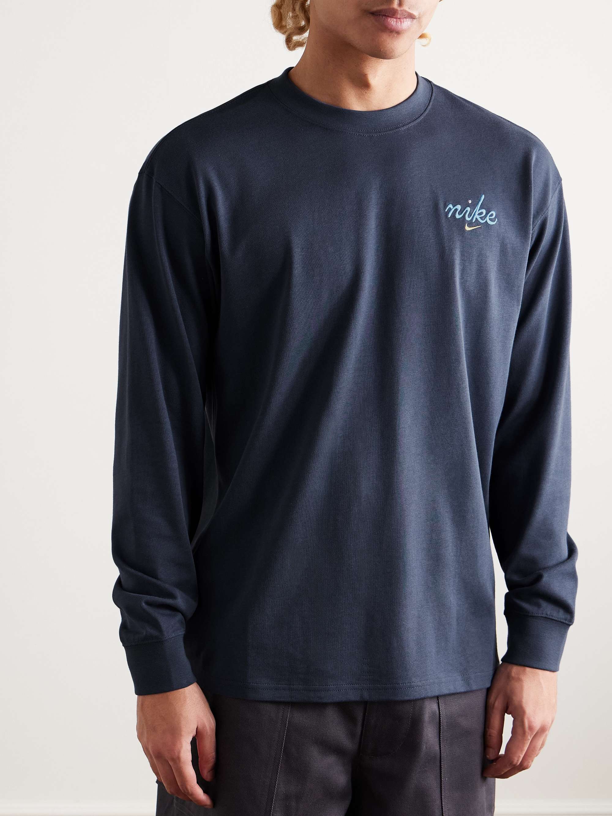 Sportswear M90 Logo-Embroidered Modal and Cotton-Blend Jersey T-Shirt view