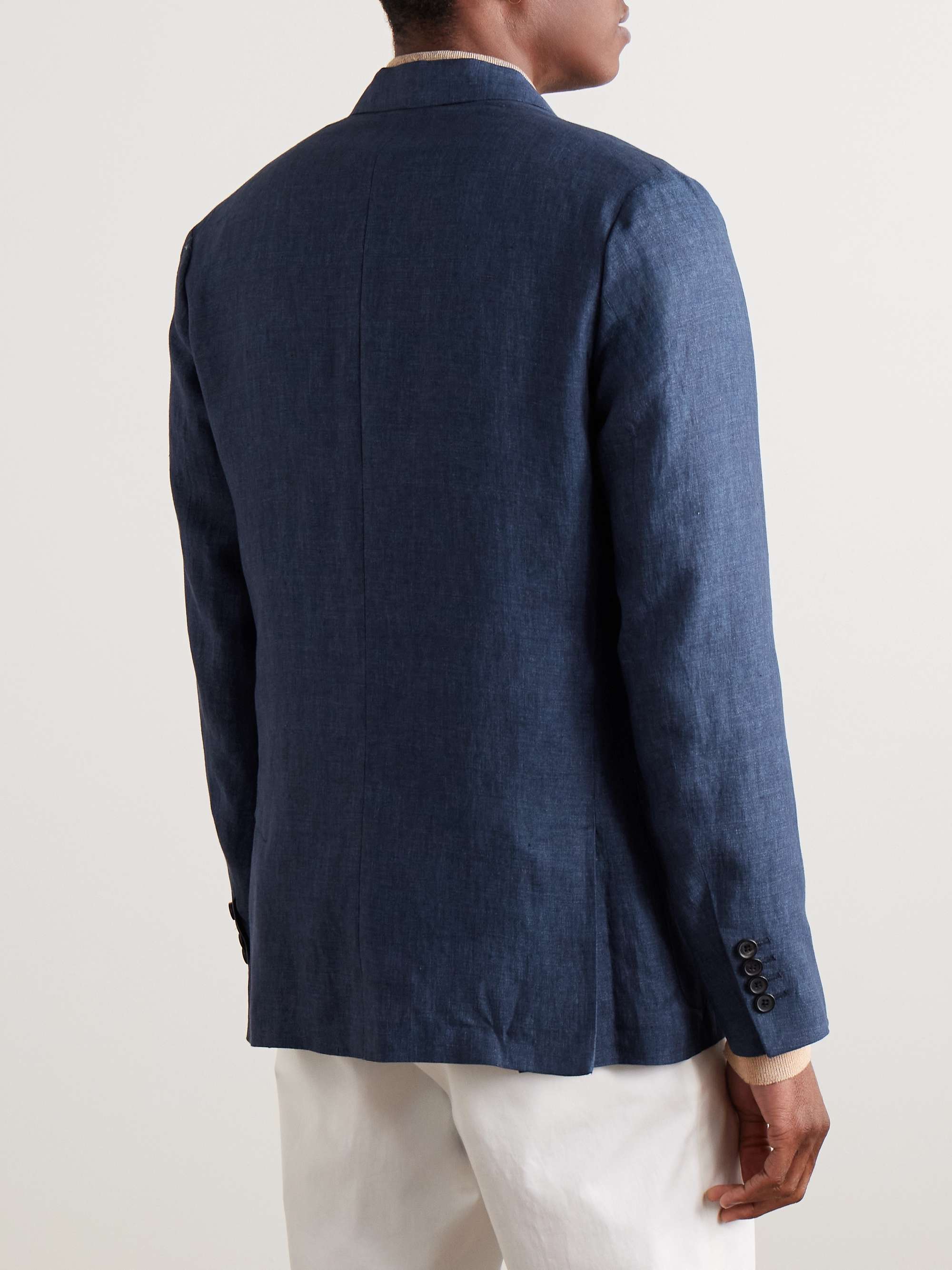 Delave Unstructured Double-Breasted Linen Blazer view