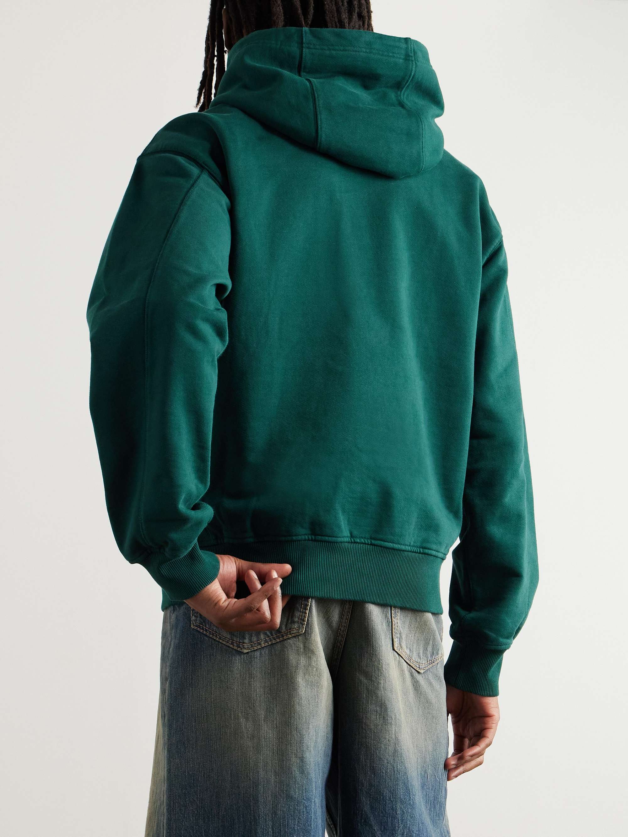 Logo-Appliquéd Organic Cotton-Jersey Hoodie view
