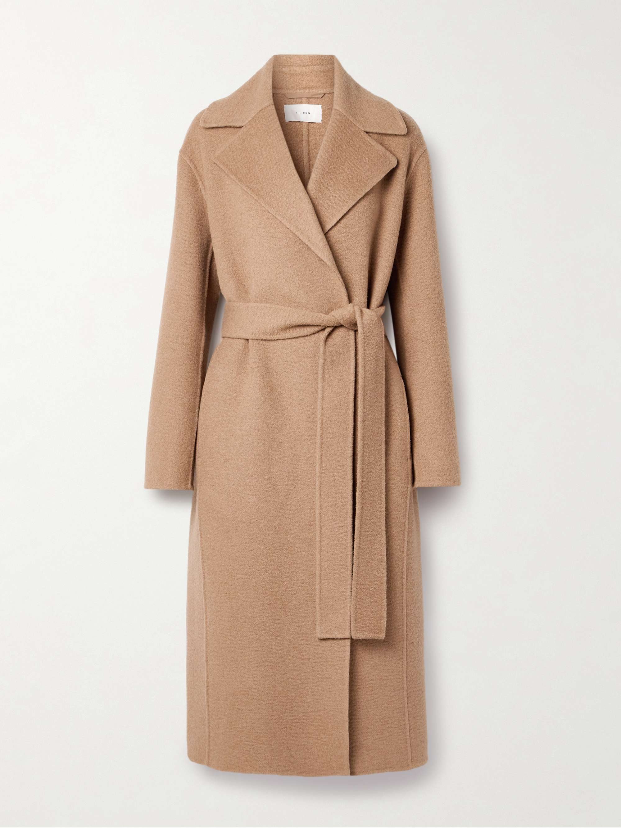 Essentials Malika belted camel hair coat hero visual