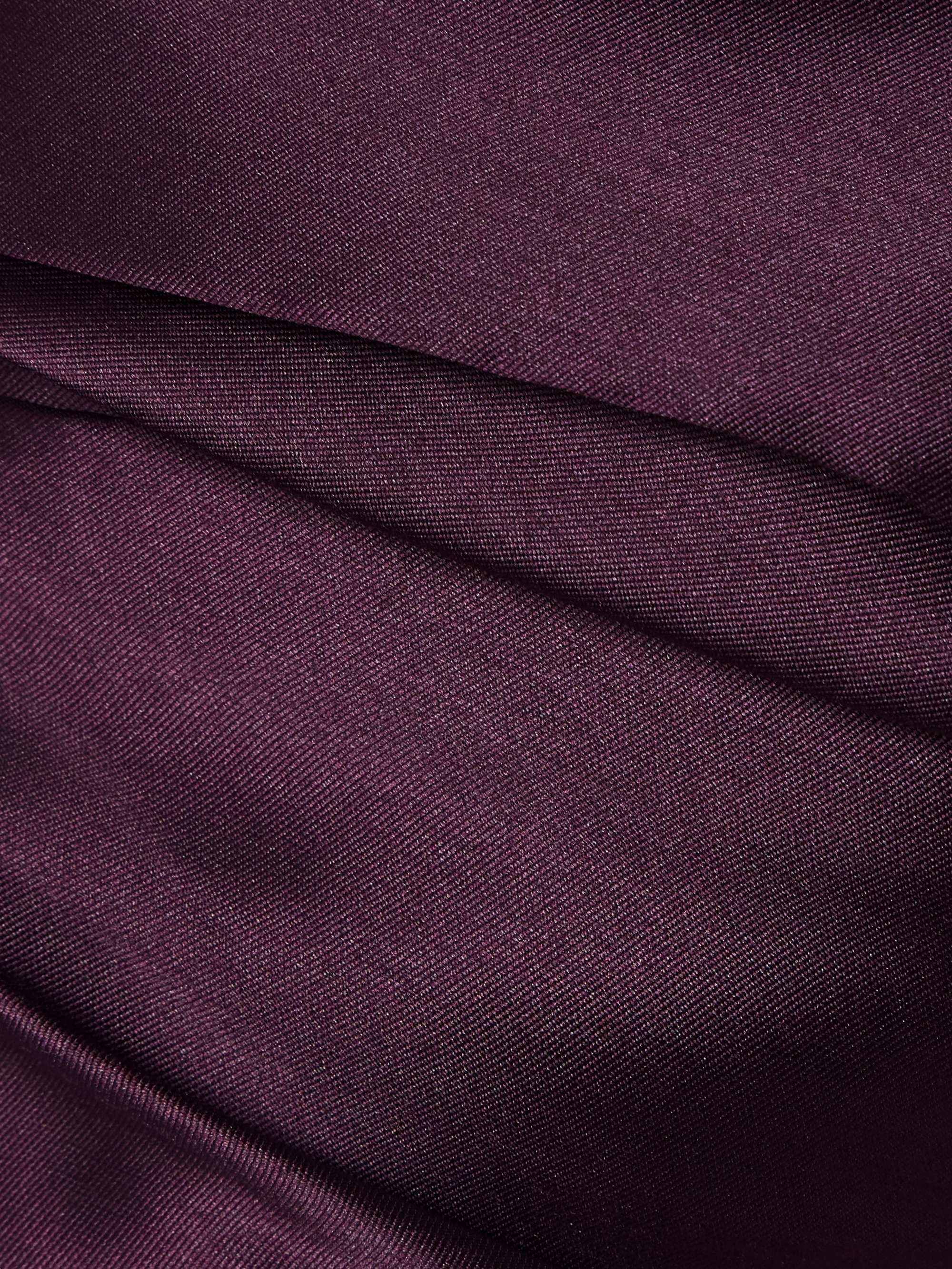 Alba one-shoulder draped satin-twill gown view