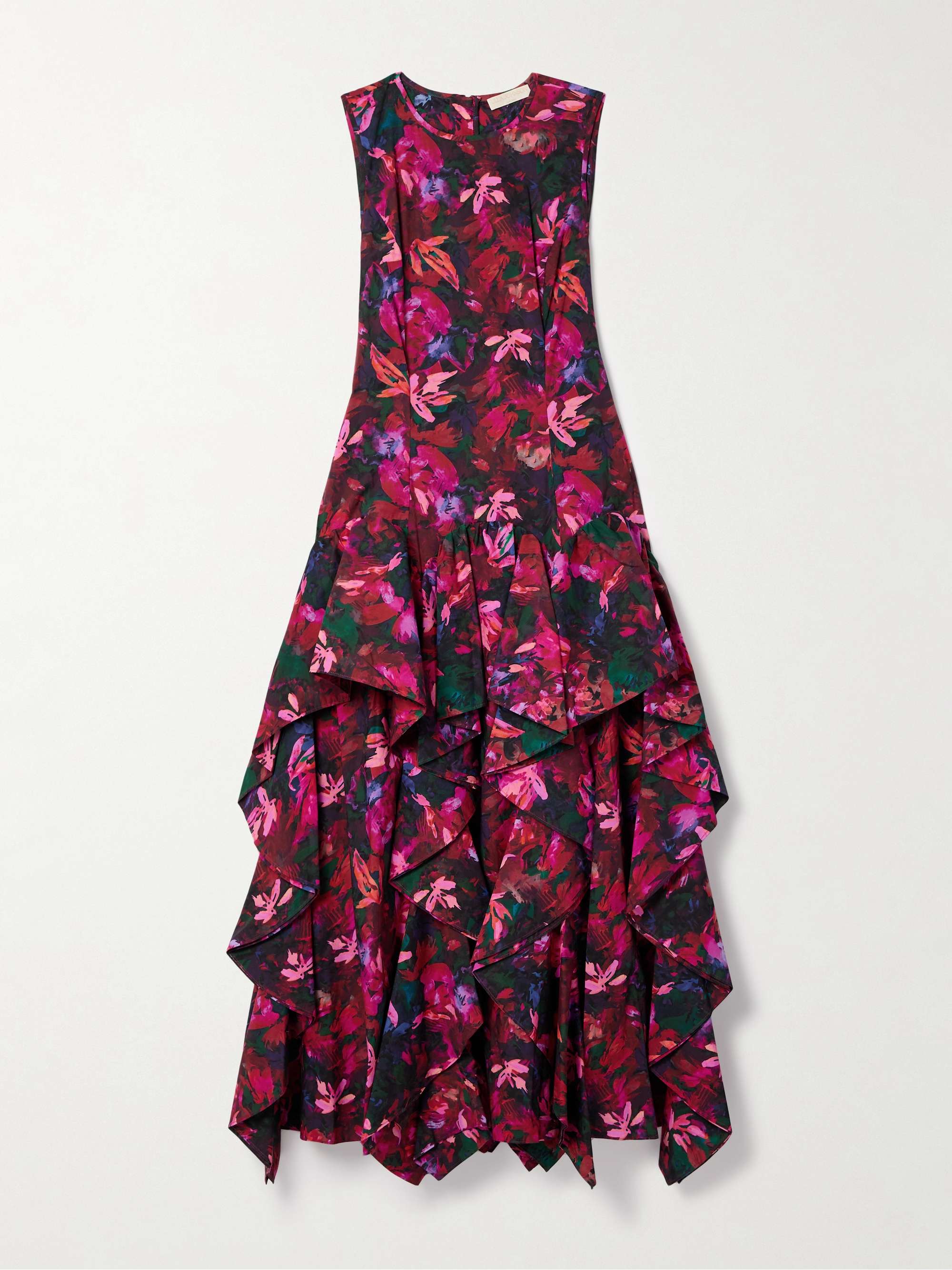 Mural ruffled floral-print cotton-poplin maxi dress hero visual