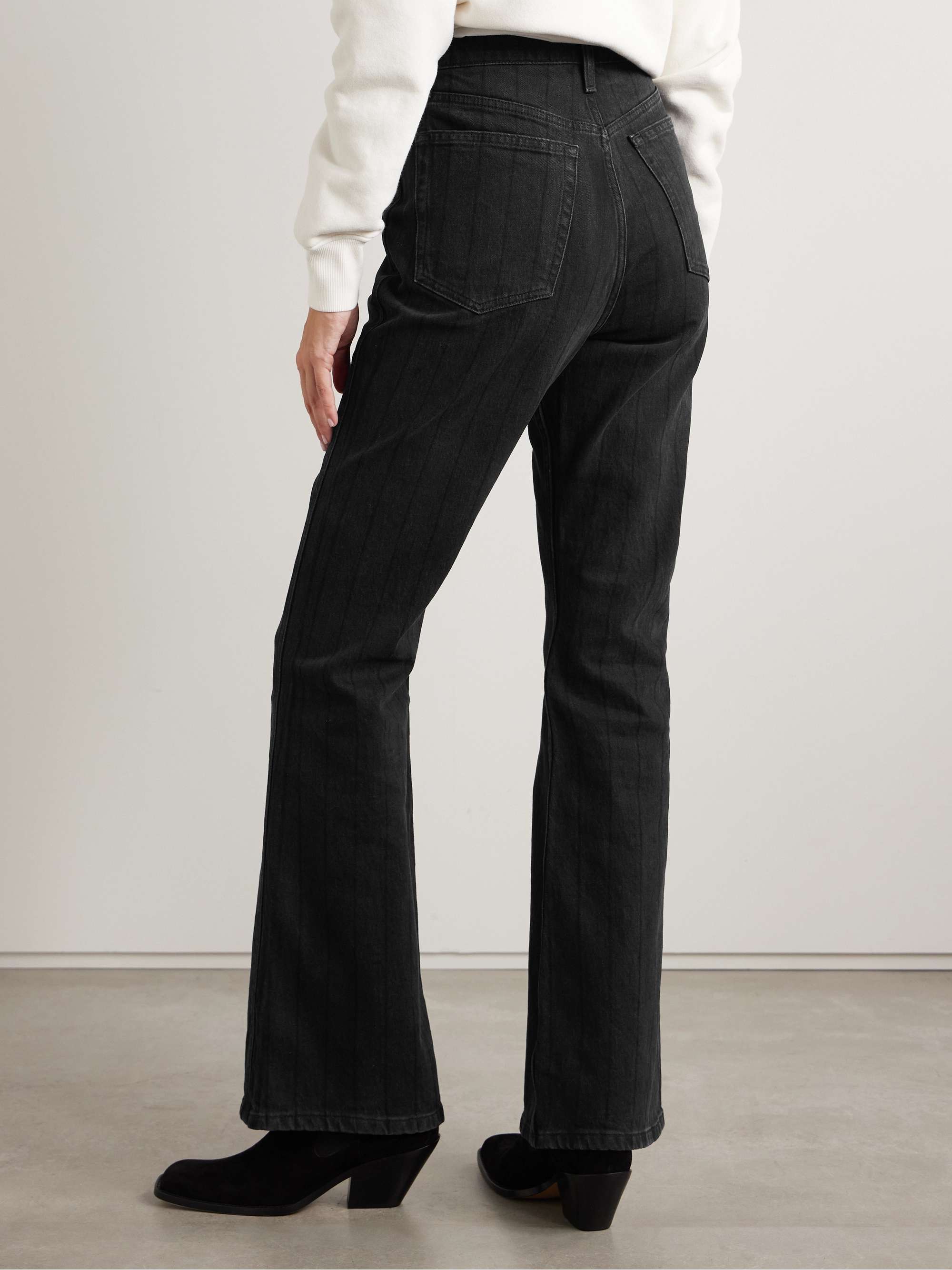 The Riding Jean striped high-rise flared jeans view