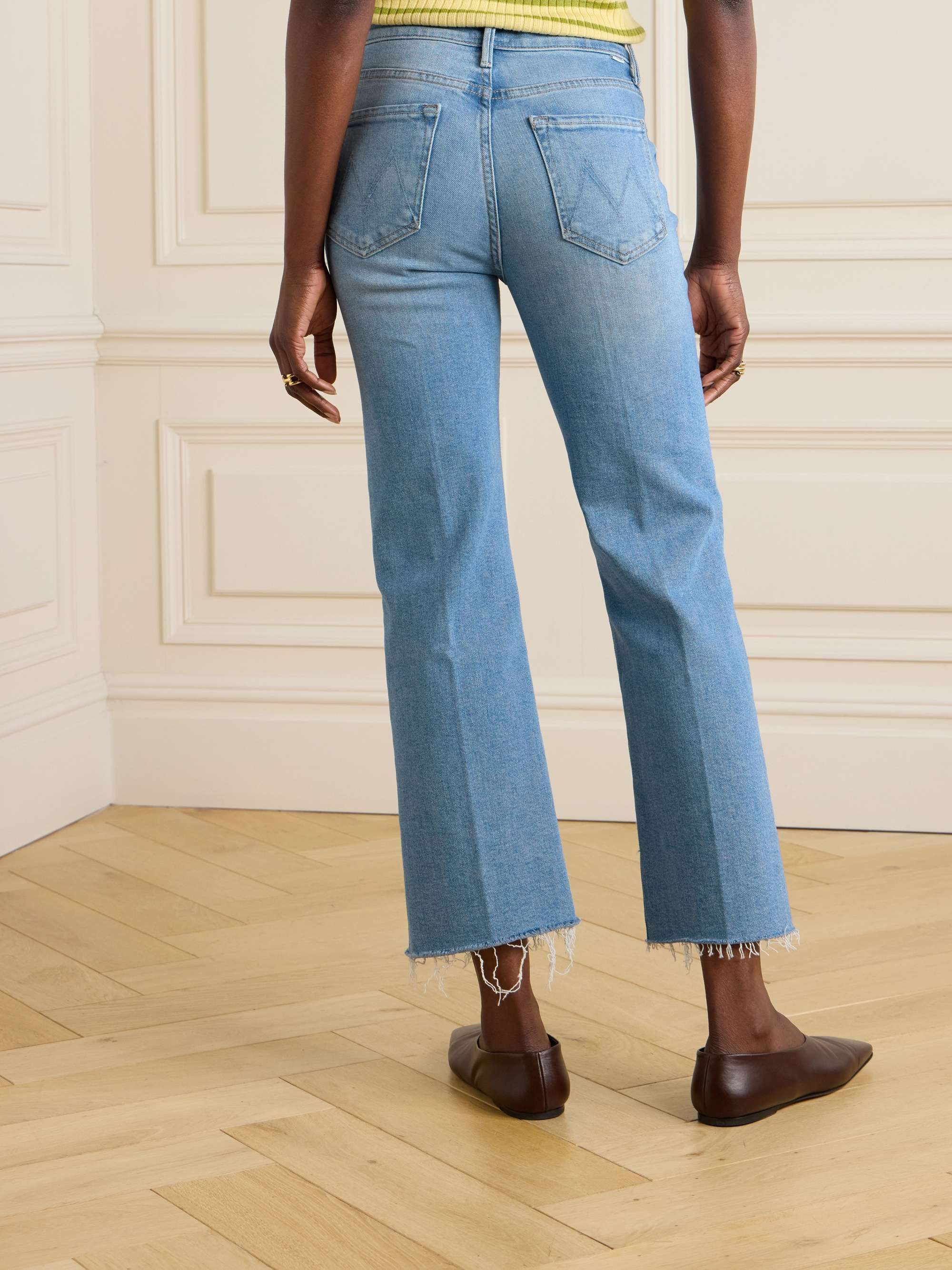 The Kick It Ankle Fray distressed high-rise straight-leg jeans view