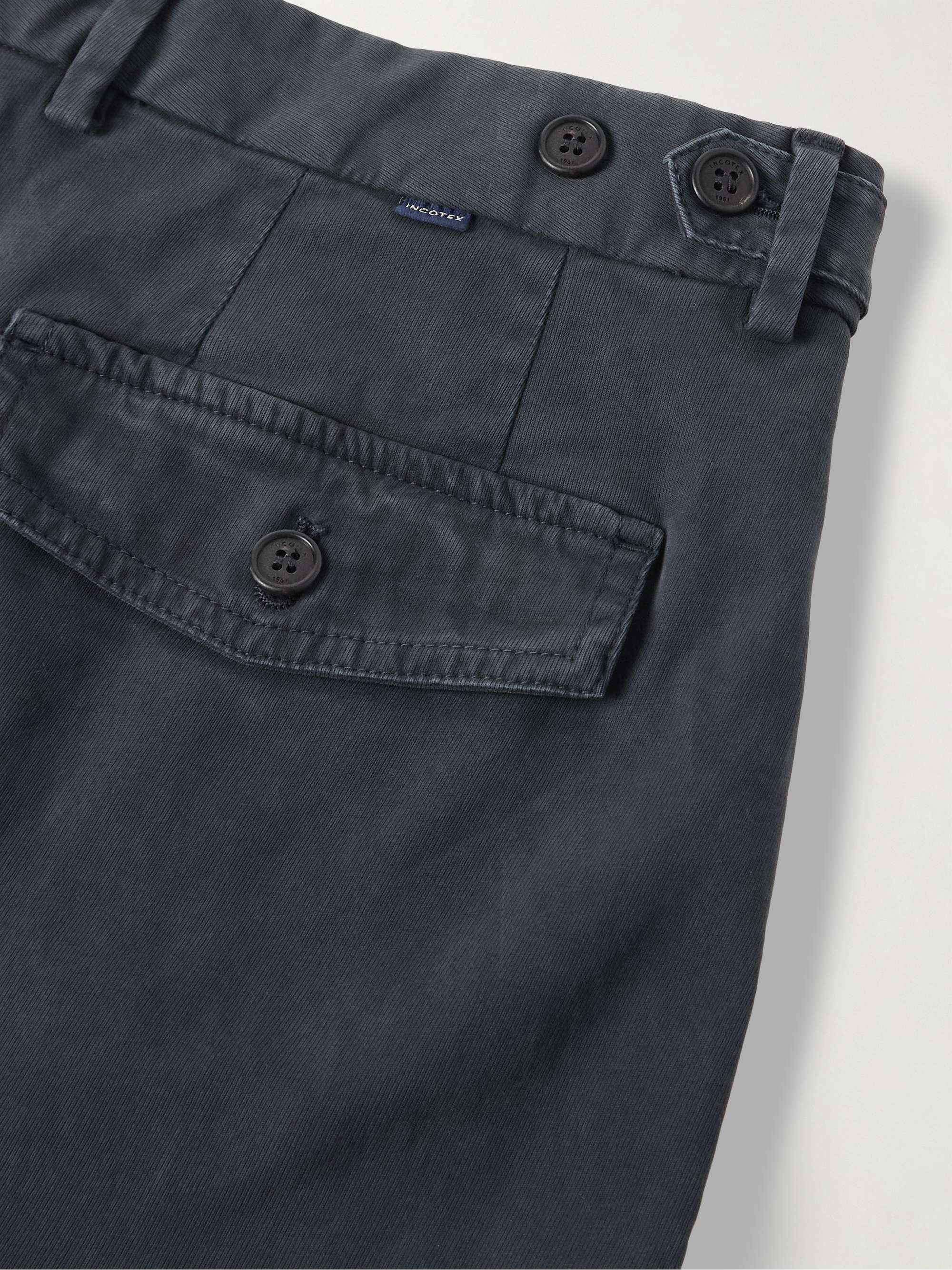 Venezia 1951 Slim-Fit Tapered Garment-Dyed Cotton-Blend Twill Cargo Trousers view