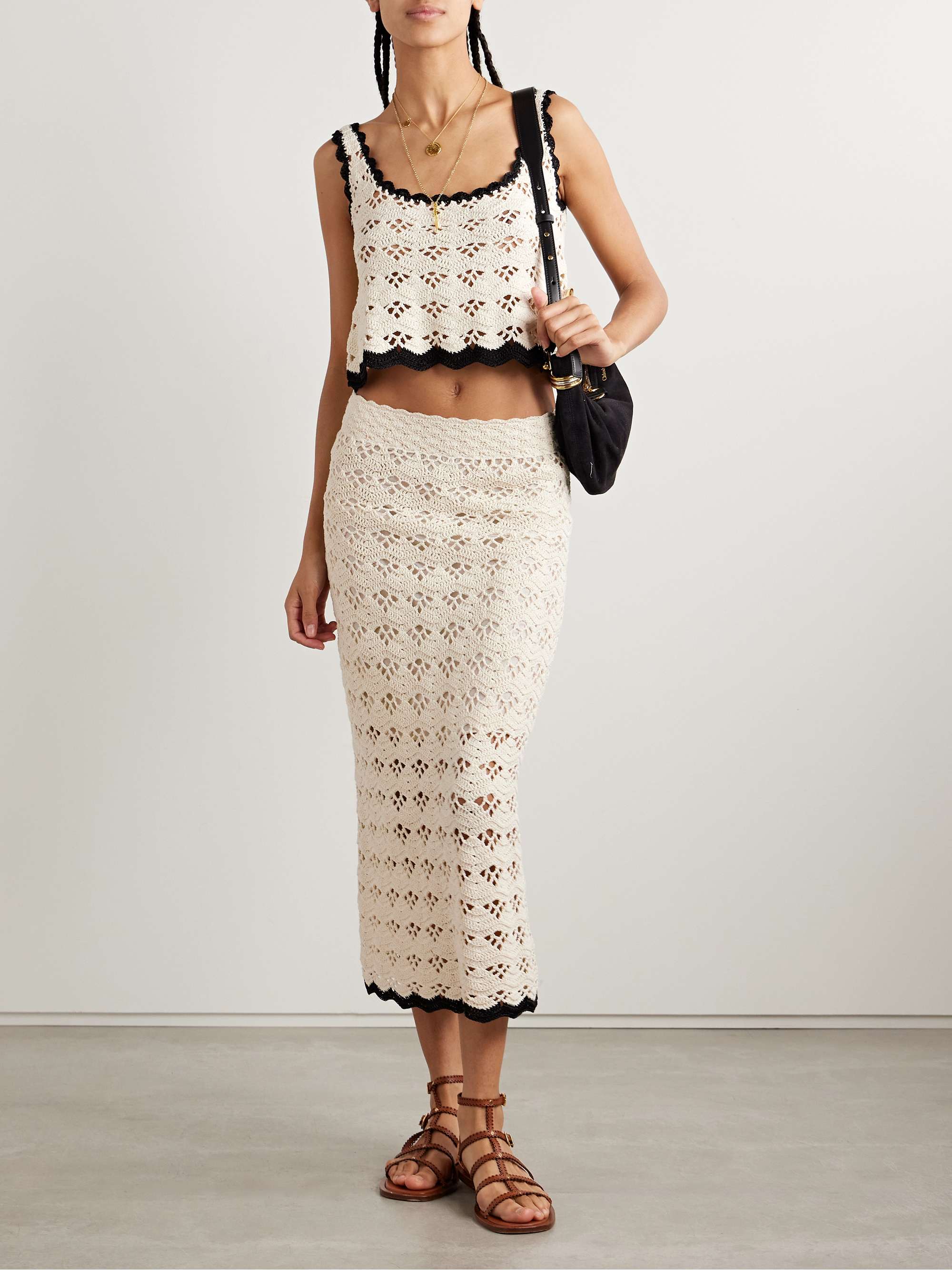 Rhiannon crocheted cotton midi skirt view