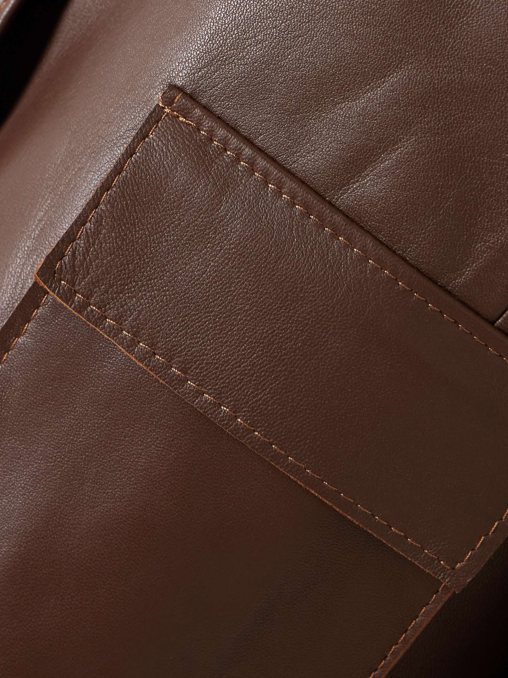Bleeker cropped paneled leather jacket view