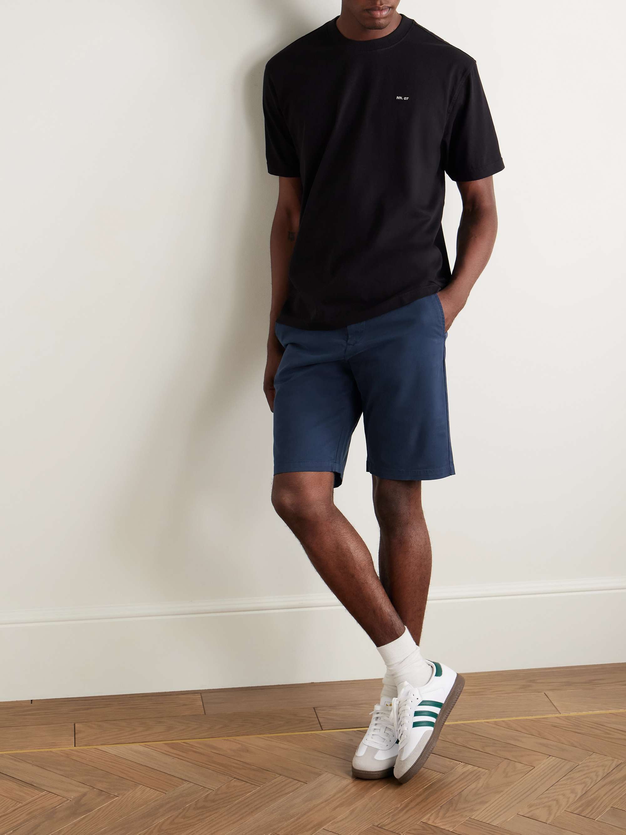 Crown 1090 Straight-Leg Brushed Organic Cotton-Blend Twill Shorts view