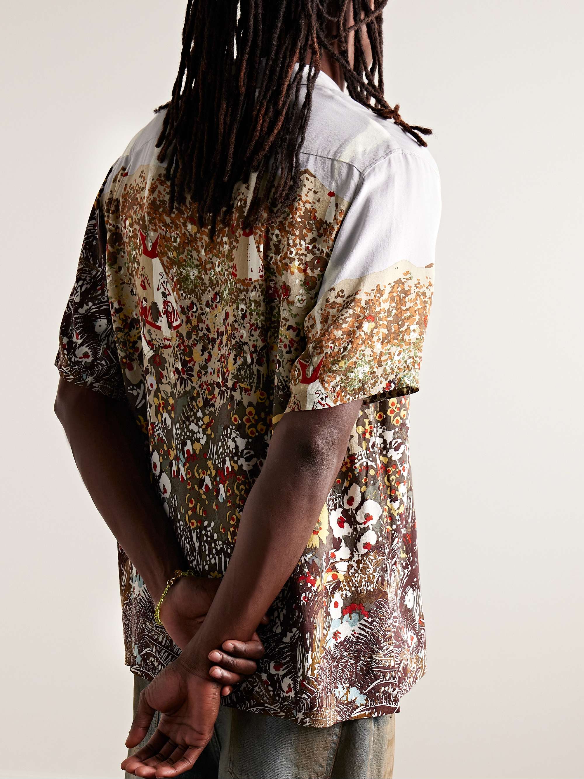 Aloha Convertible-Collar Printed Crepe Shirt view