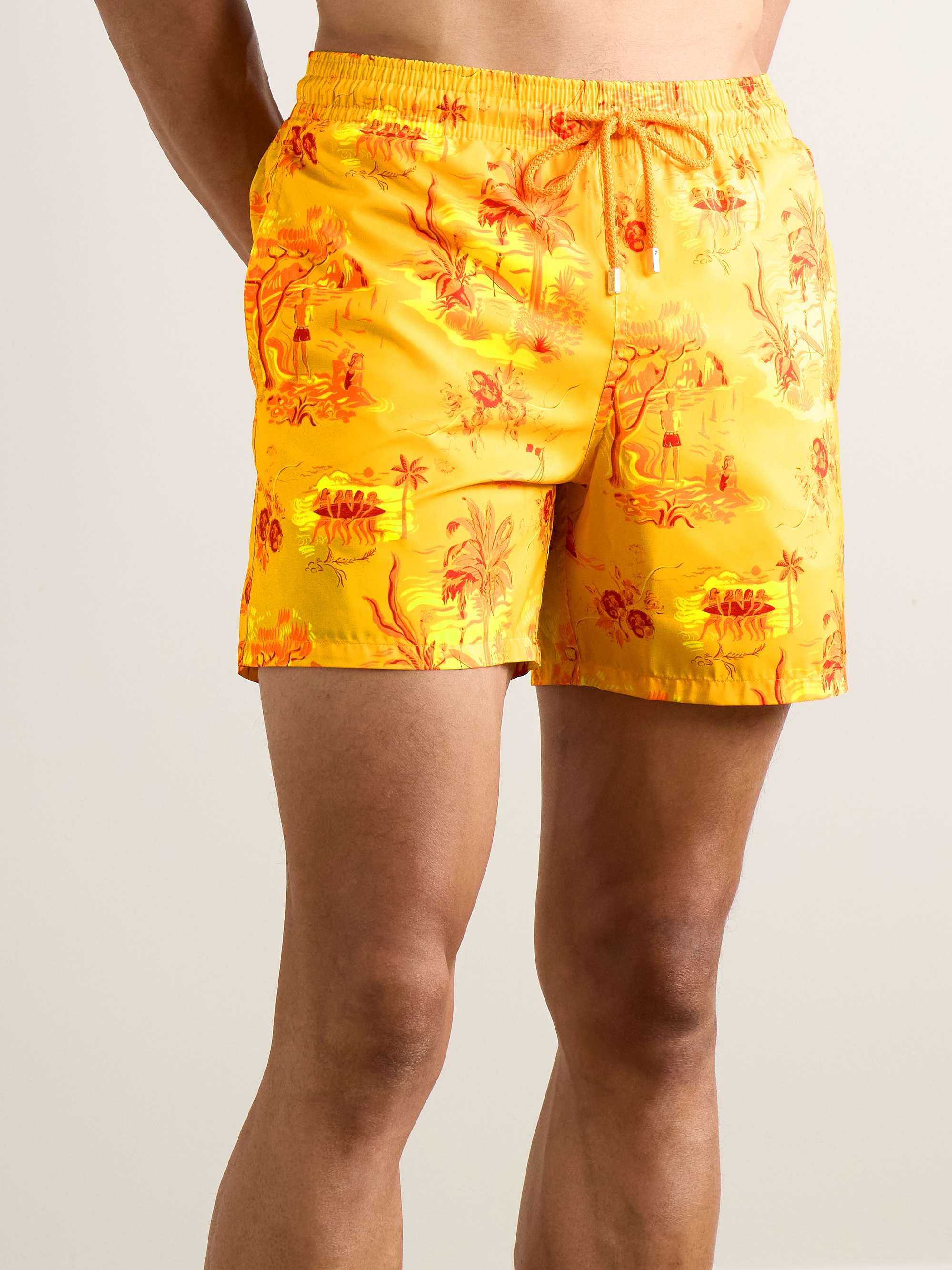 Mahina Straight-Leg Mid-Length Printed Recycled Swim Shorts view