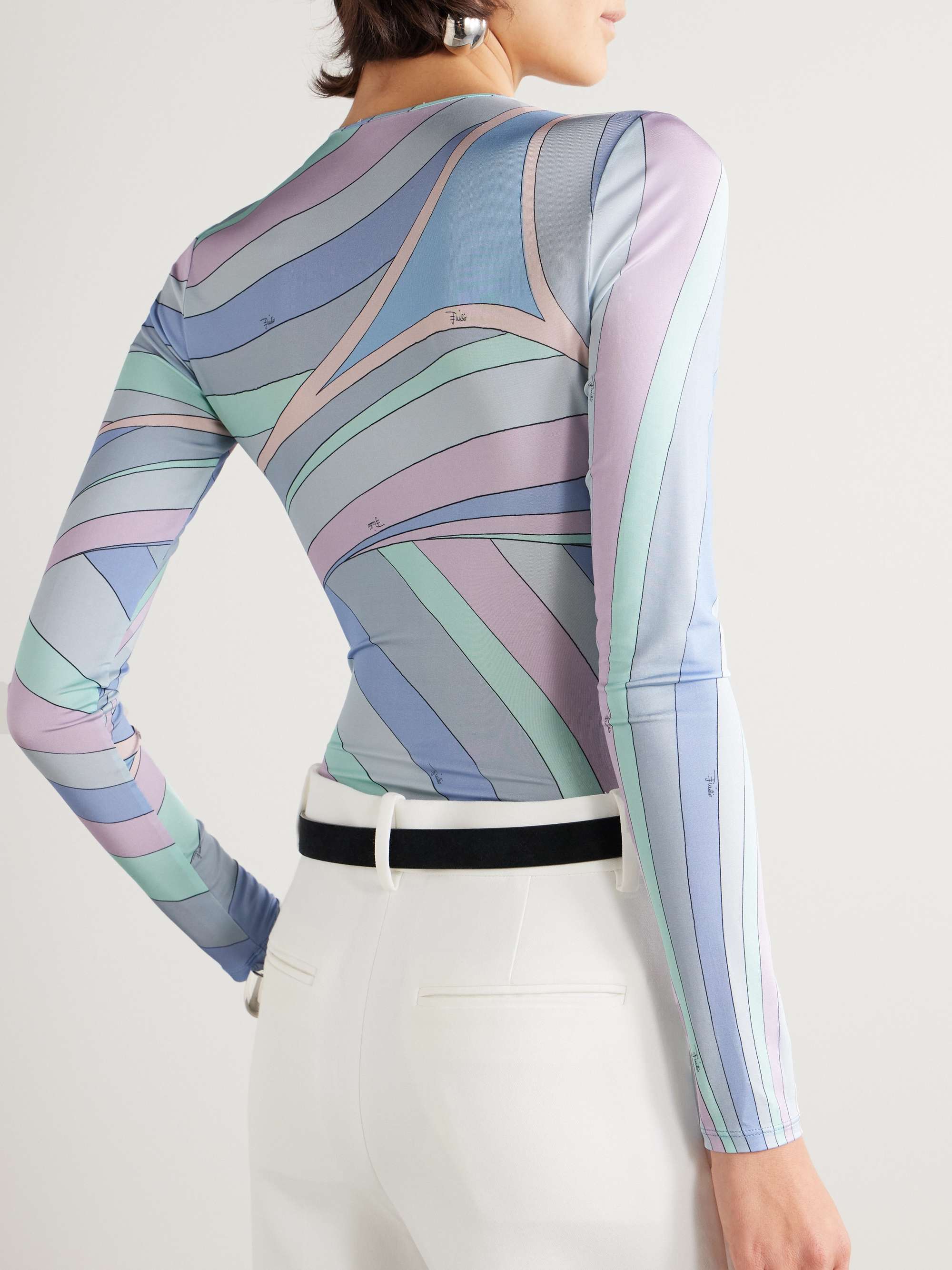 Printed jersey bodysuit view
