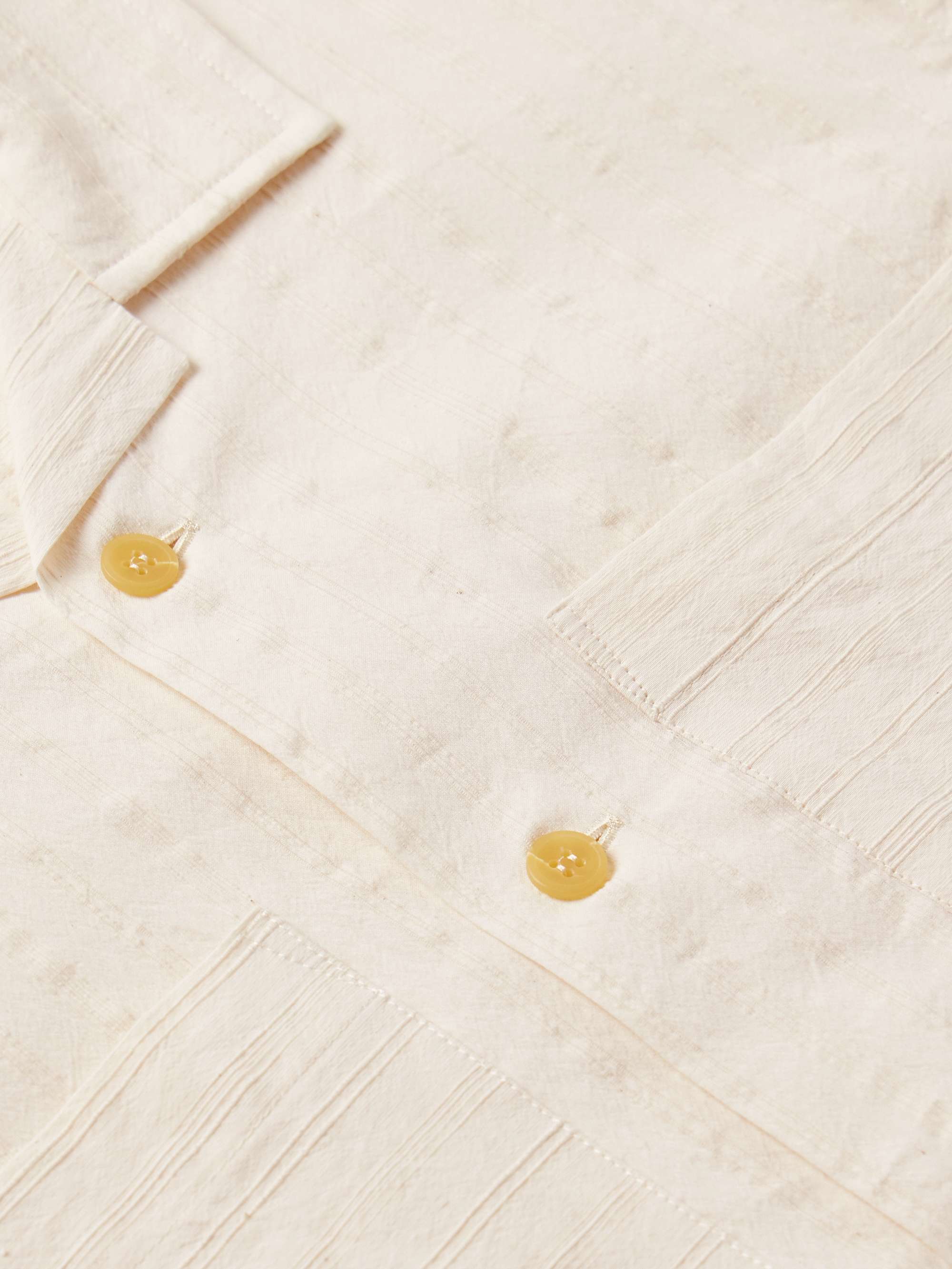 Rosa Camp-Collar Striped Tumbled Cotton and Linen-Blend Shirt view