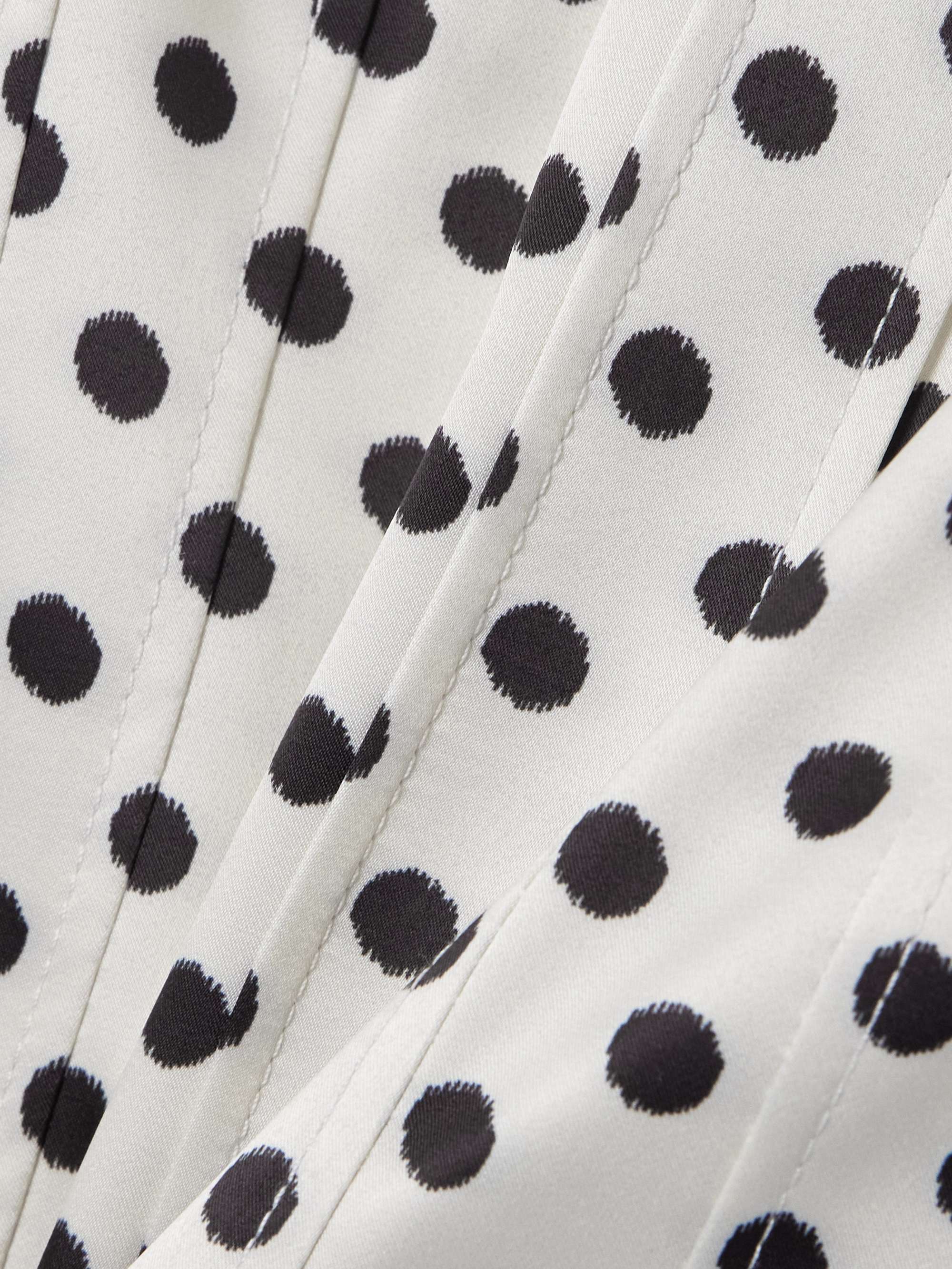 Polka-dot satin corset top view