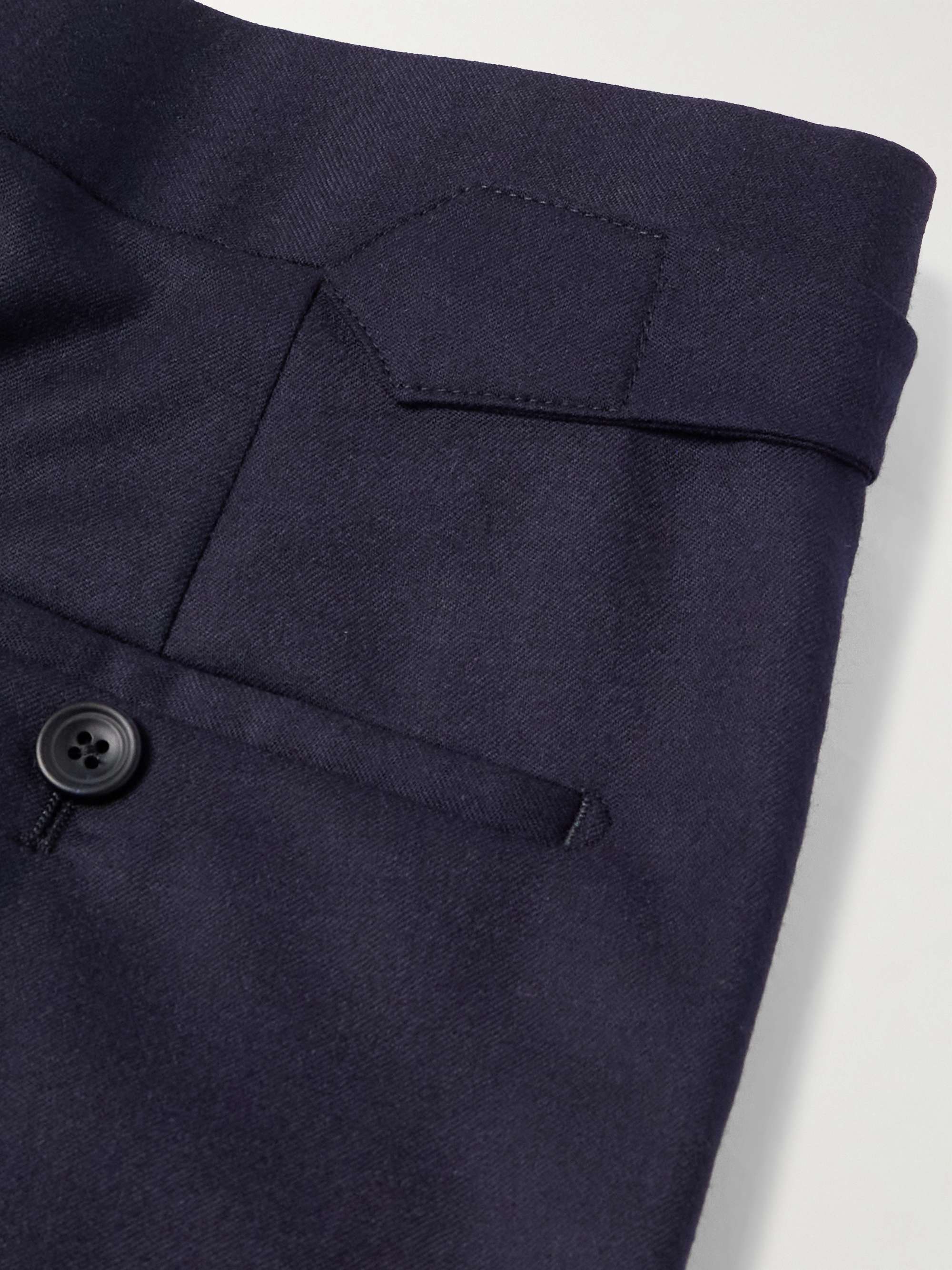 Tapered Wool-Flannel Suit Trousers view