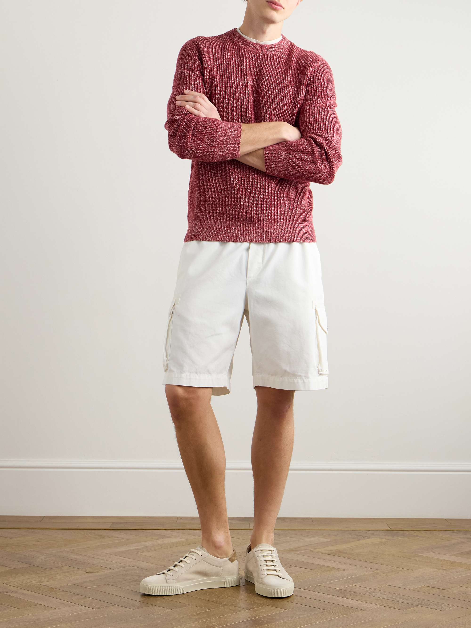 Straight-Leg Cotton-Twill Drawstring Cargo Shorts view