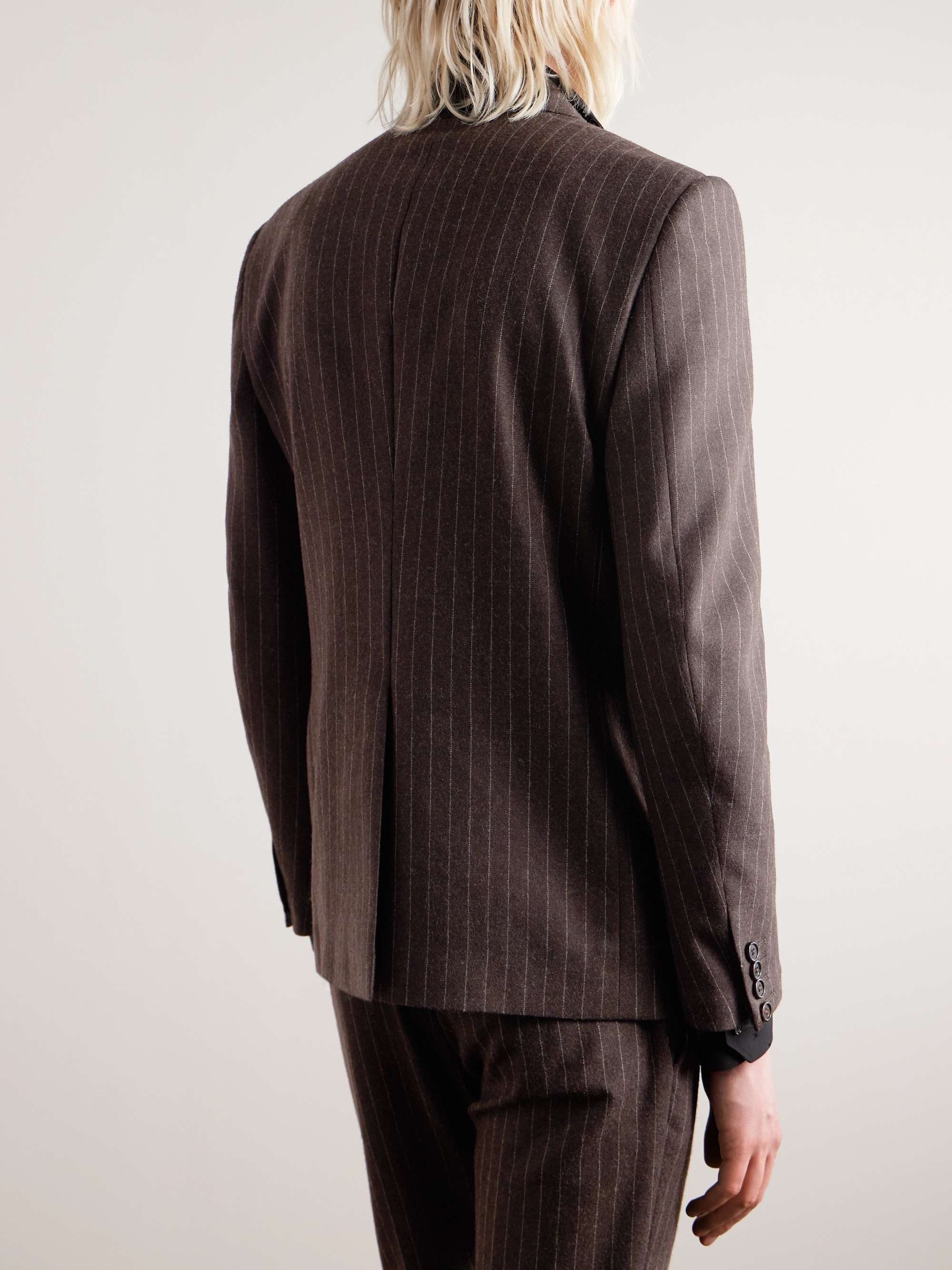 Slim-Fit Pinstriped Wool Suit Jacket view