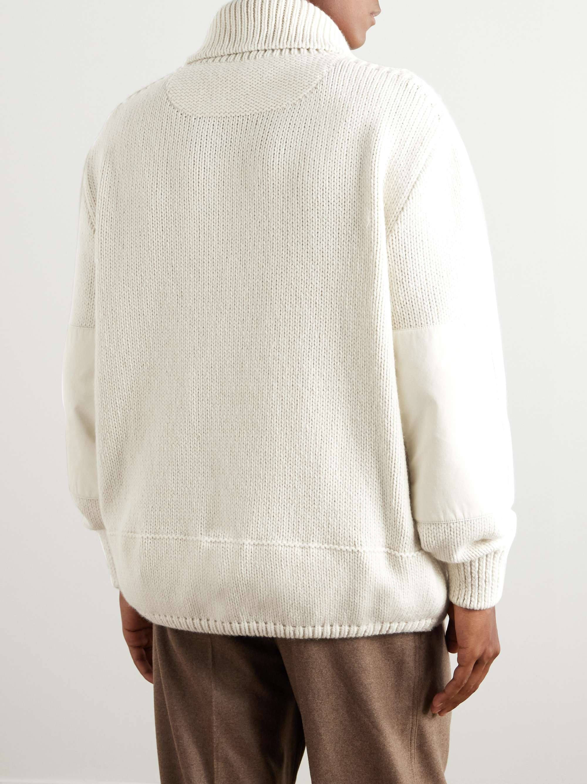 Alpe di Mera Ripstop-Trimmed Cashmere Half-Zip Sweater view