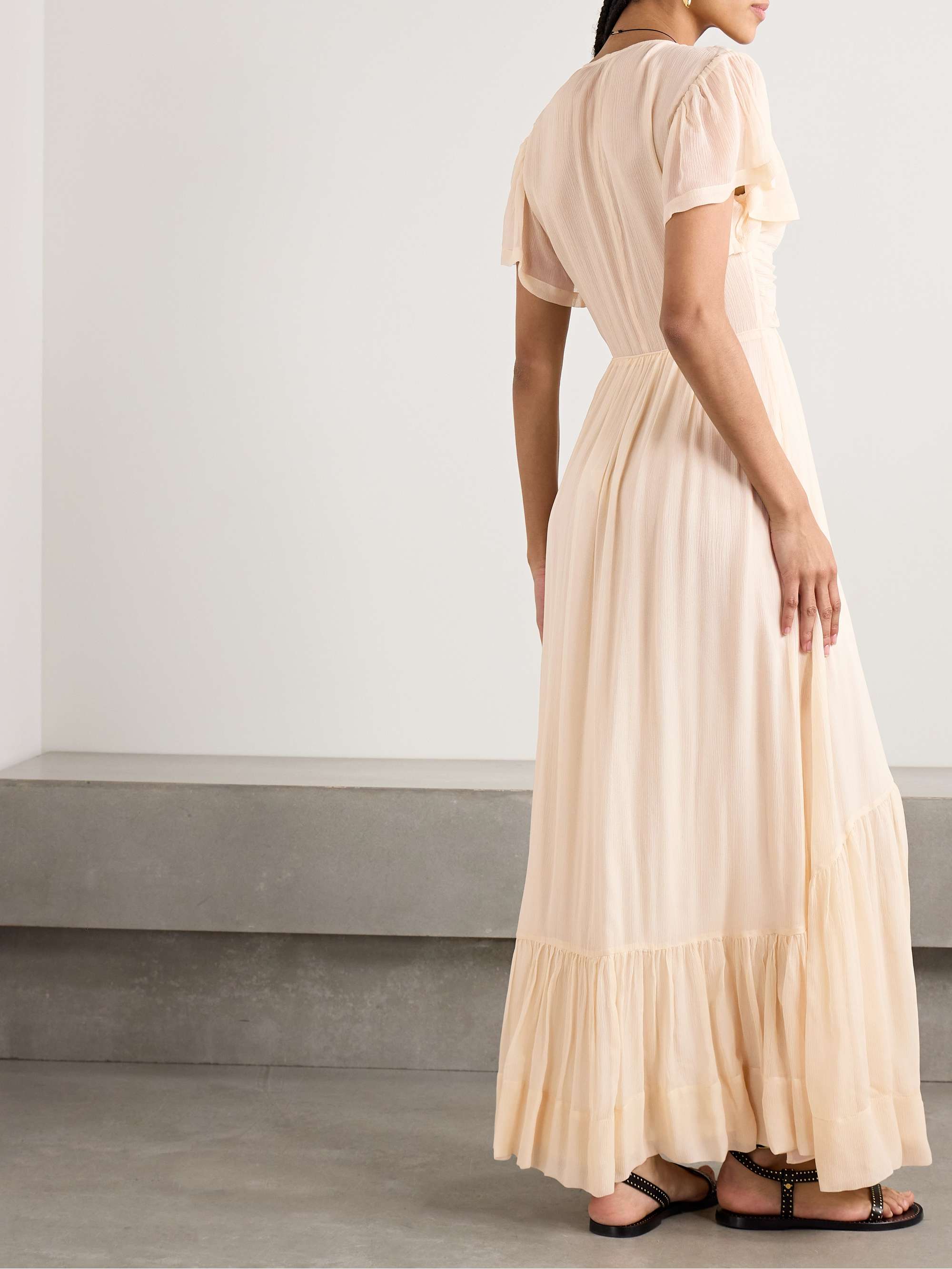 Agathe tiered gathered silk-crepon maxi dress view
