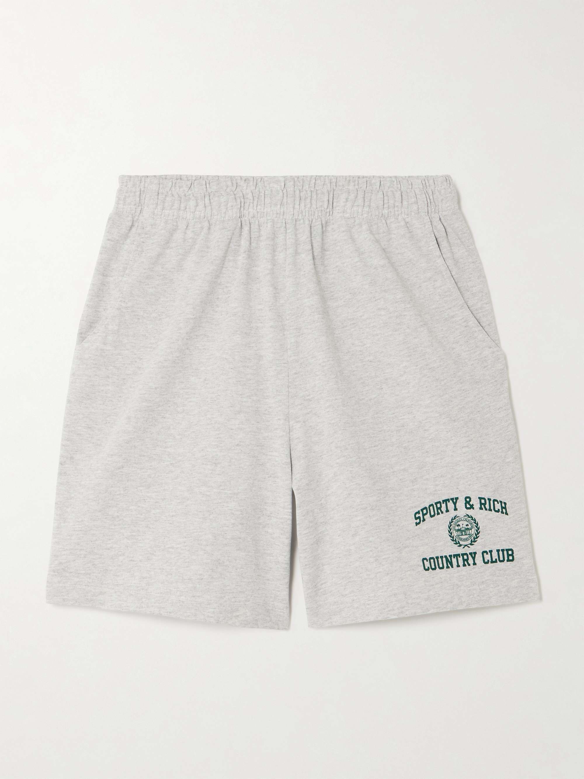 Varsity Crest printed cotton-blend jersey shorts hero visual