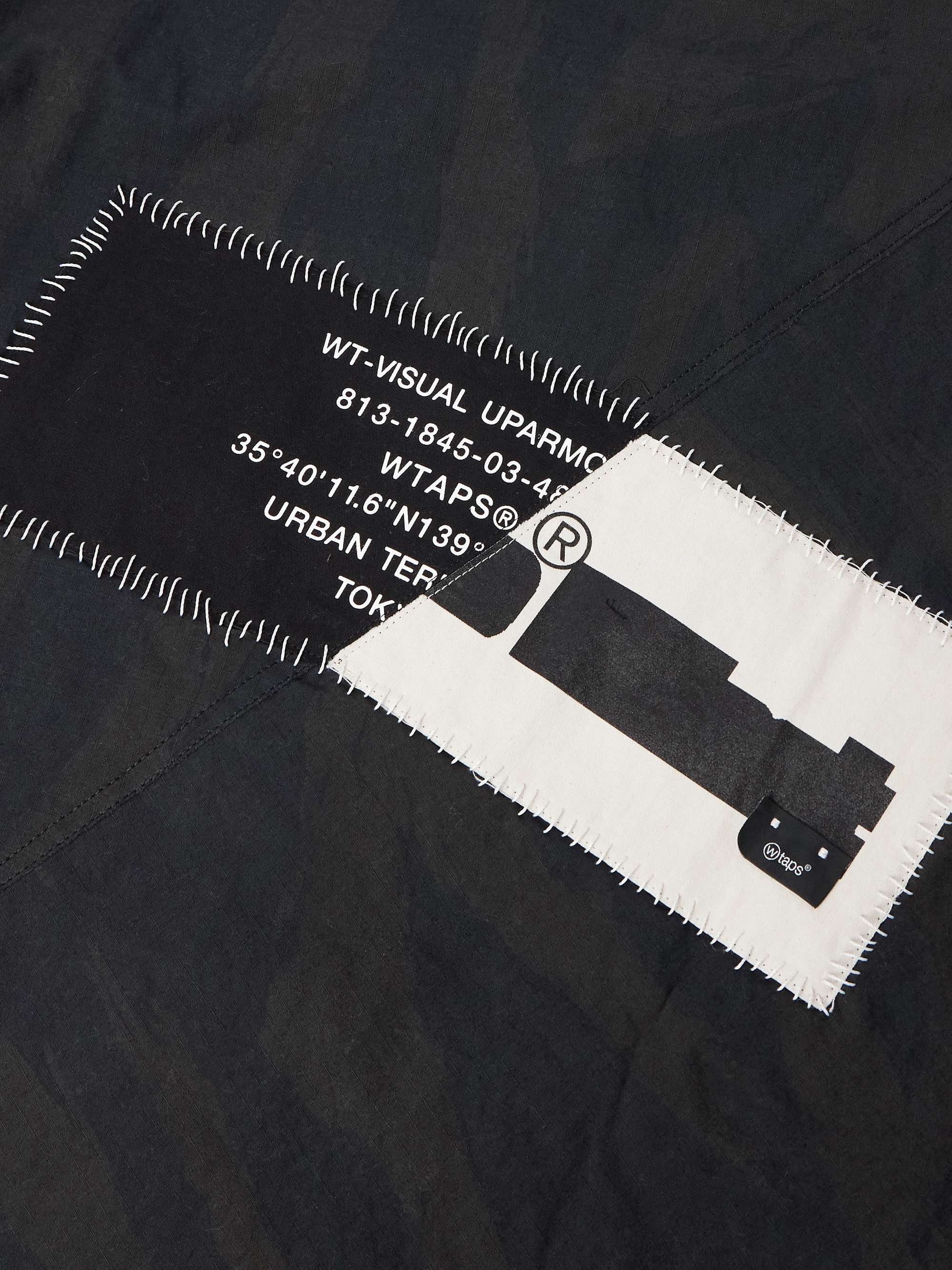 Veiny Appliquéd Embroidered Cotton-Twill and Printed Ripstop Overshirt view