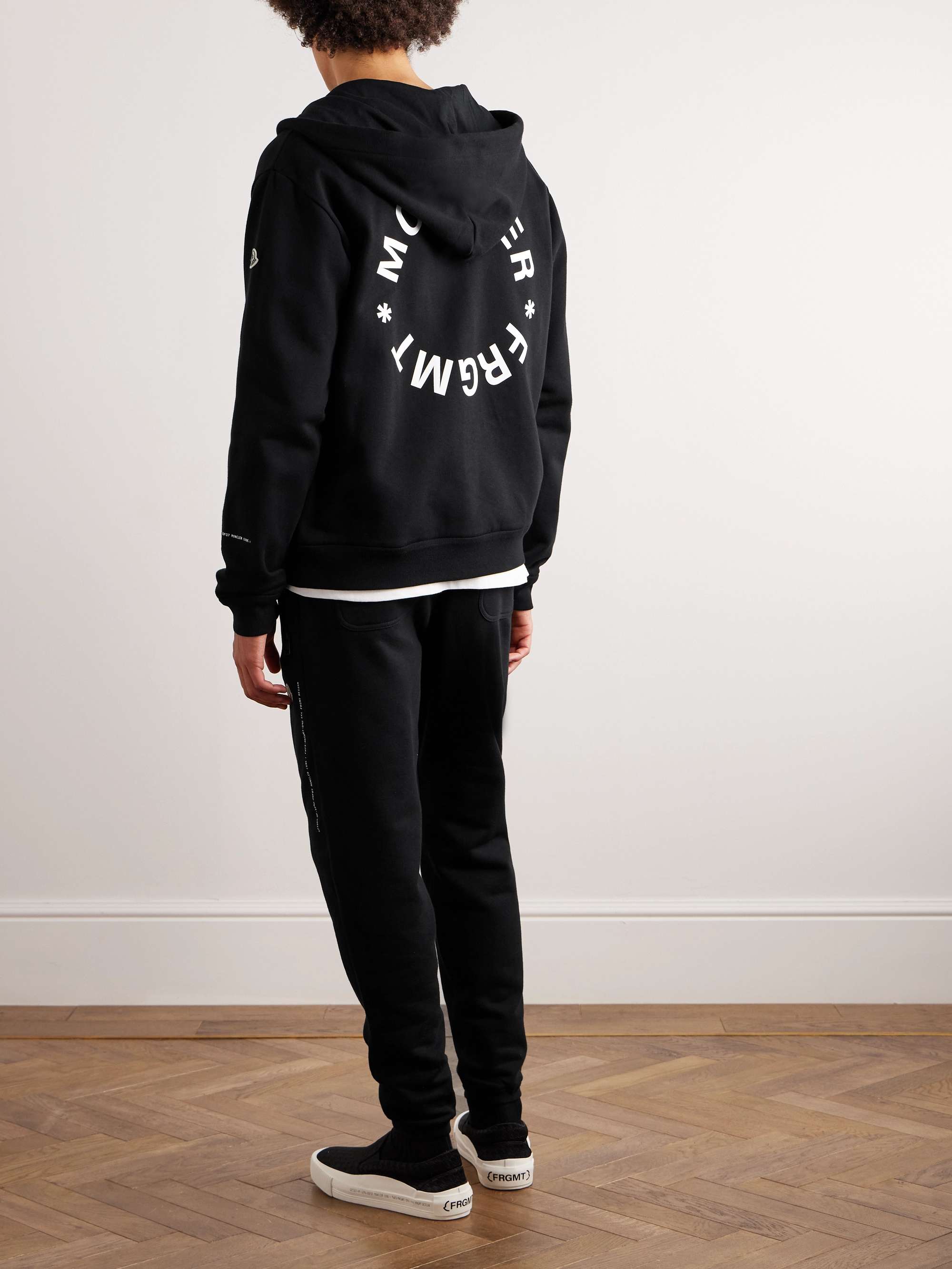 7 Moncler FRGMT Hiroshi Fujiwara Logo-Print Cotton-Jersey Hoodie view