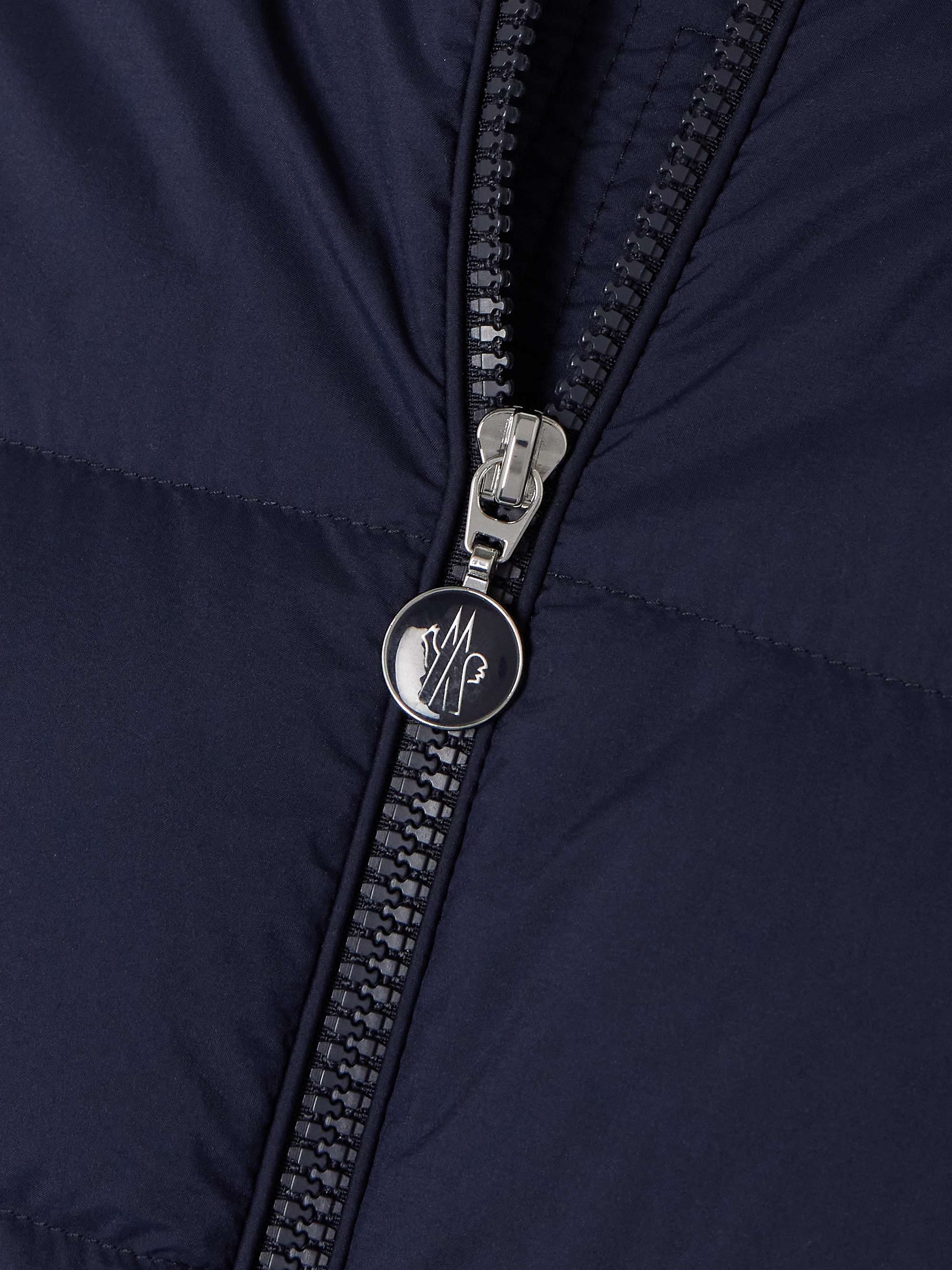 Argo ribbed knit-trimmed quilted shell down bomber jacket view
