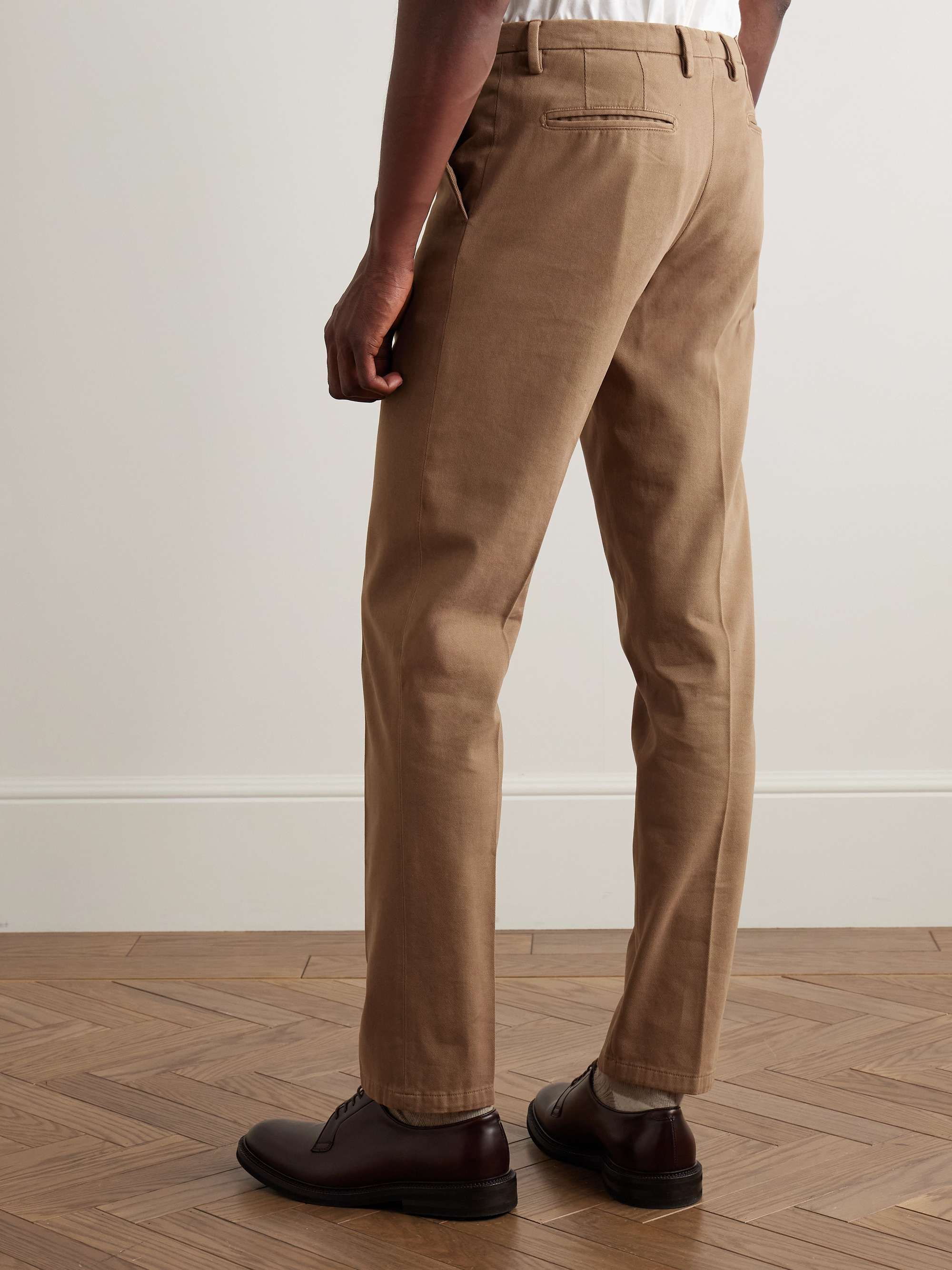 Slim-Fit Straight-Leg Garment-Dyed Cotton-Blend Twill Suit Trousers view