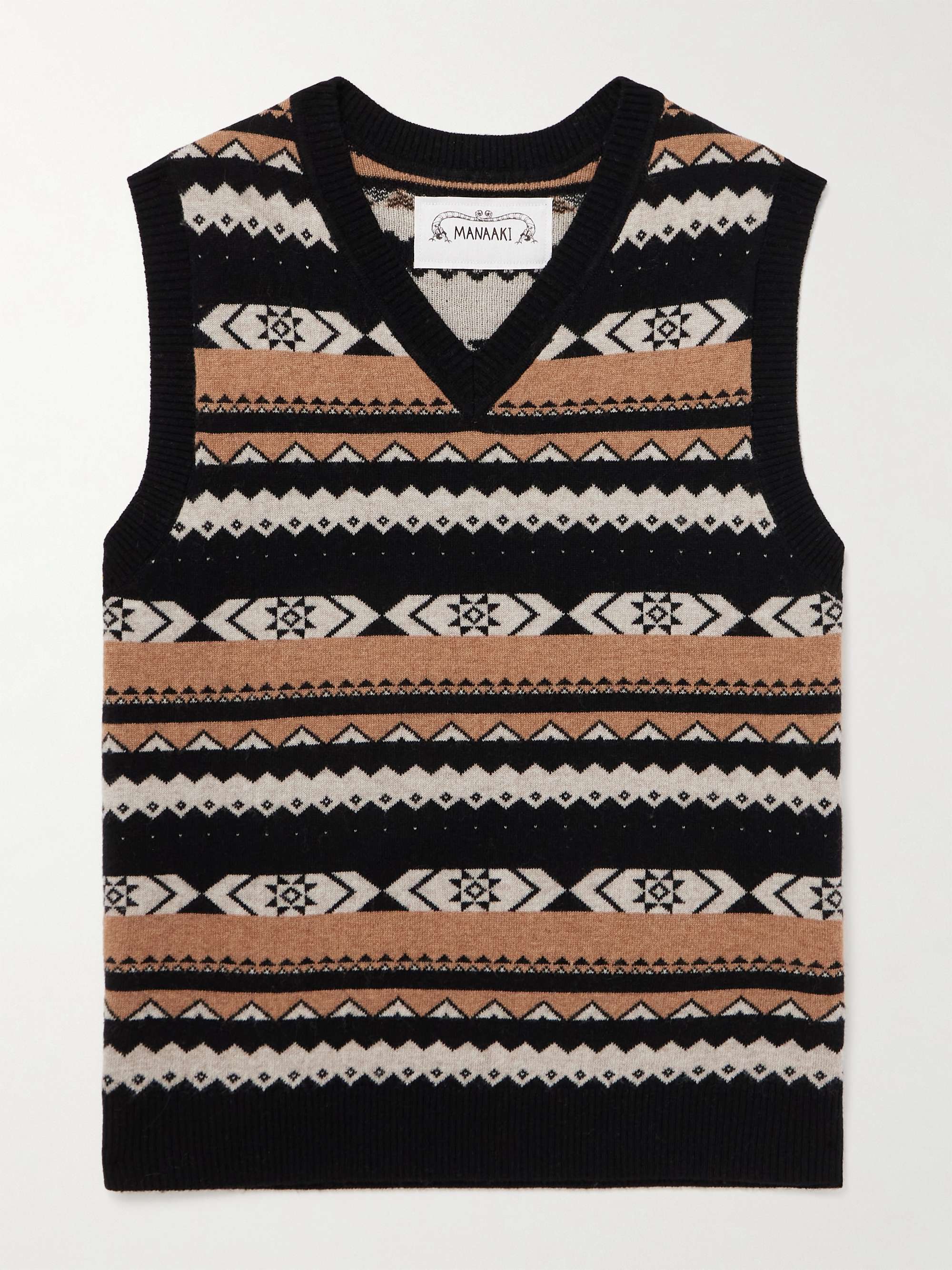 Jacquard-Knit Merino Wool and Cashmere-Blend Sweater Vest hero visual