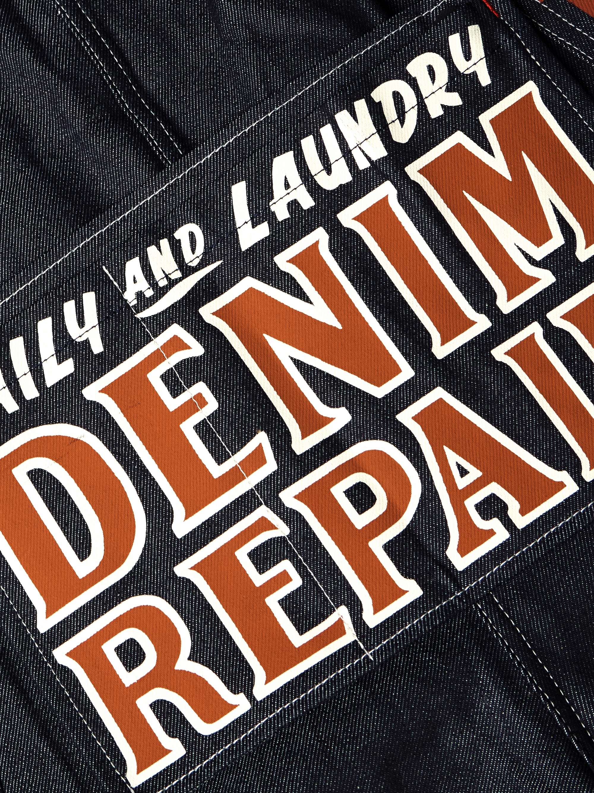 Printed Denim Overalls view