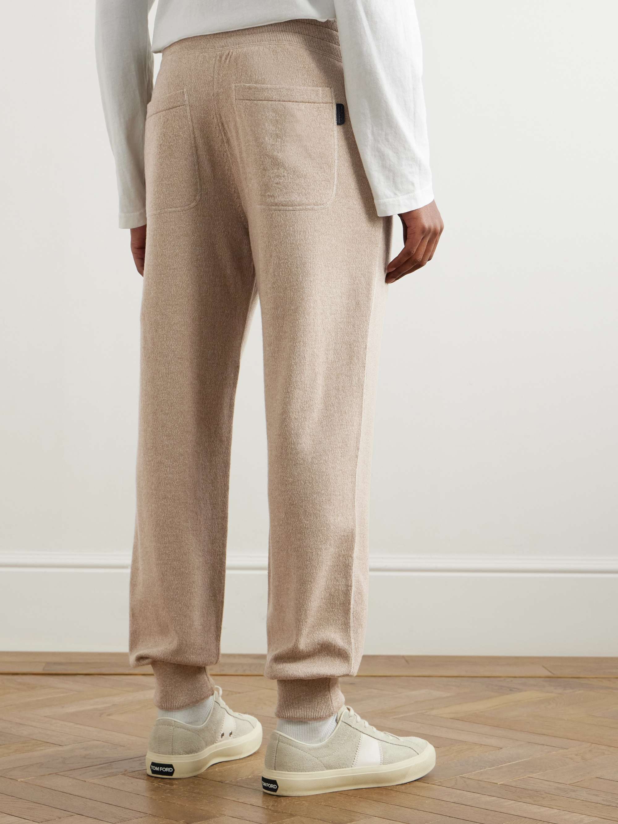 Tapered Cashmere and Wool-Blend Track Pants view