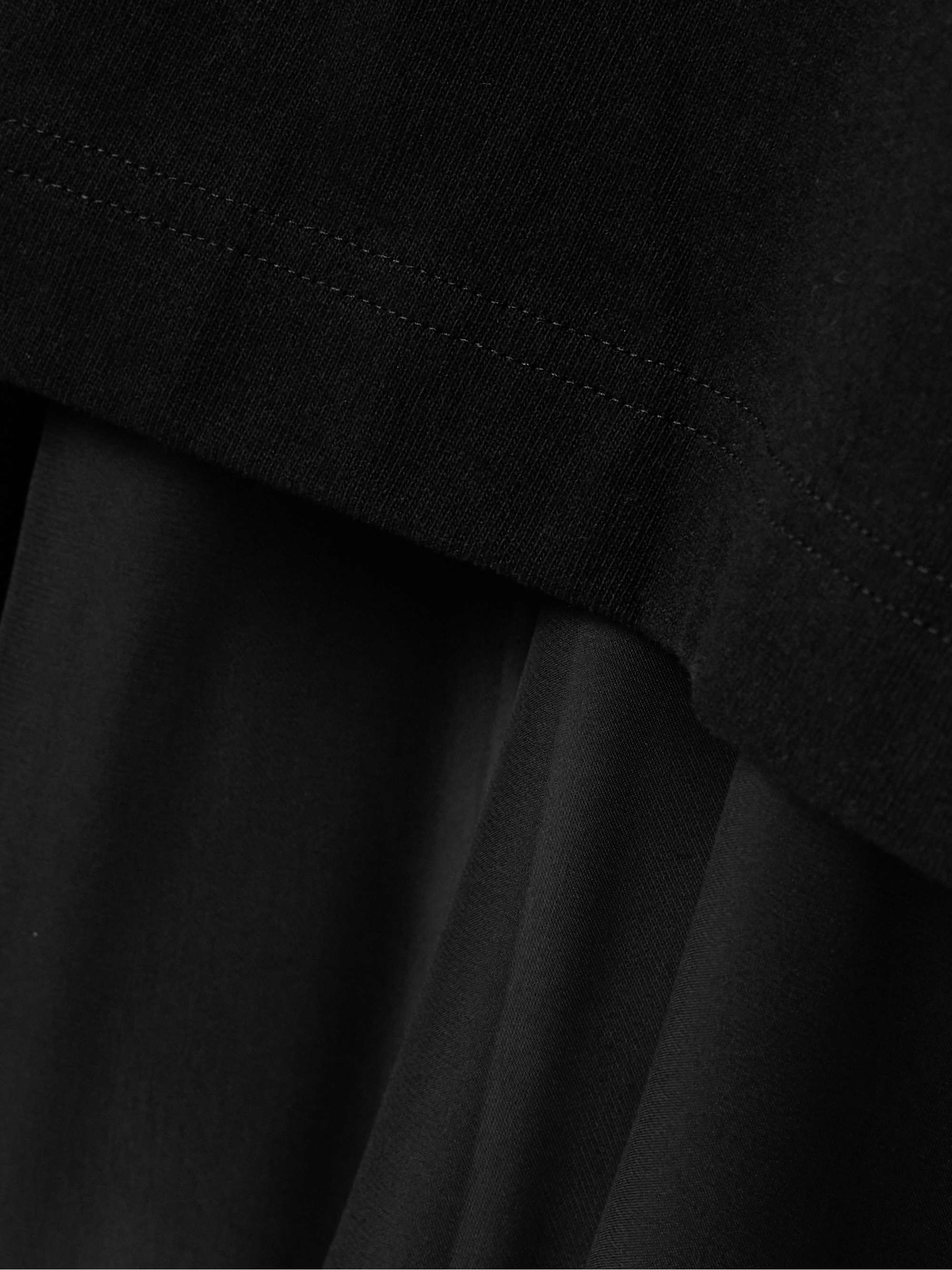 Chiffon-trimmed paneled cotton-jersey and satin T-shirt view