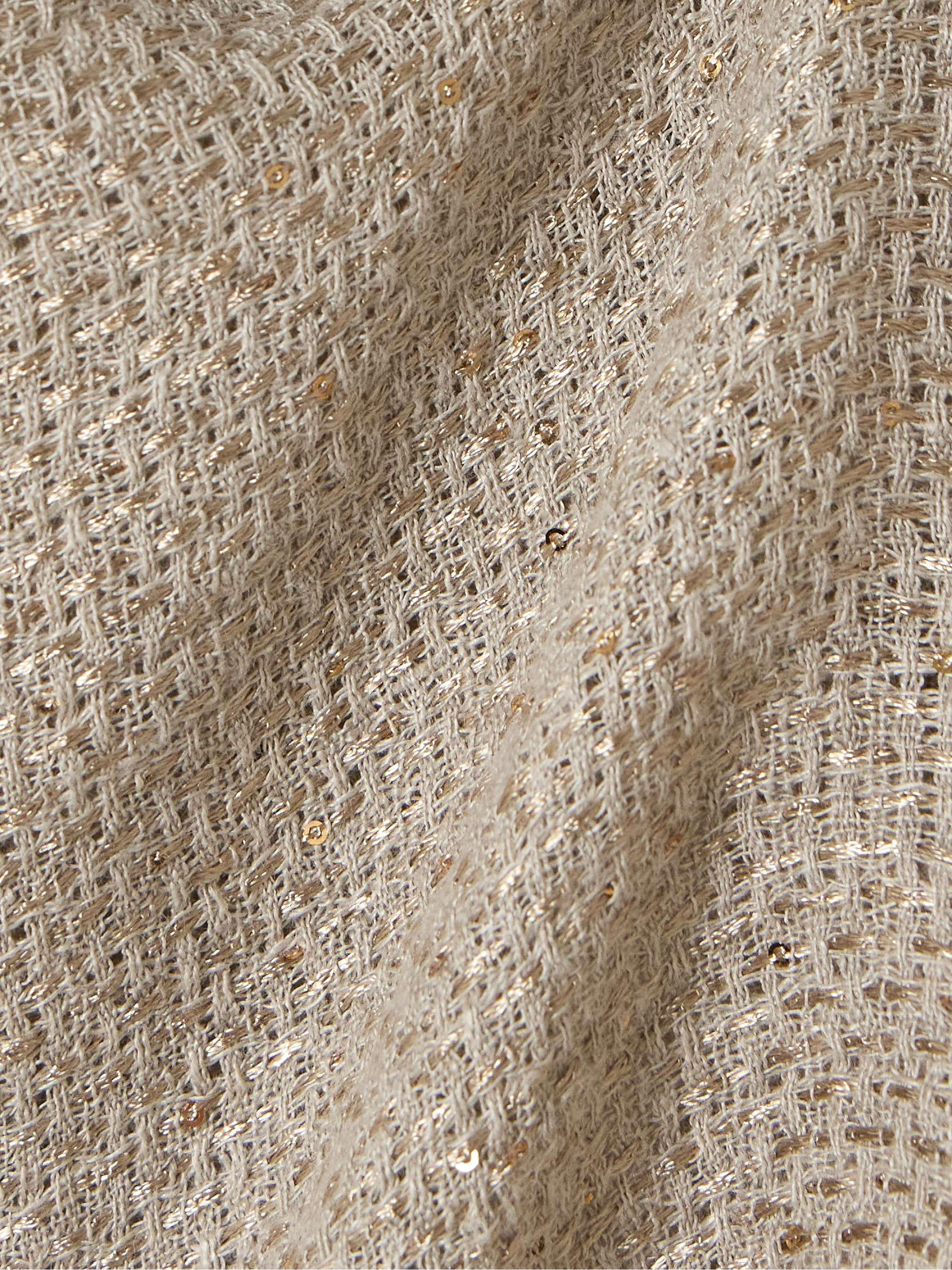 Stella cropped sequin-embellished linen-blend gauze vest view
