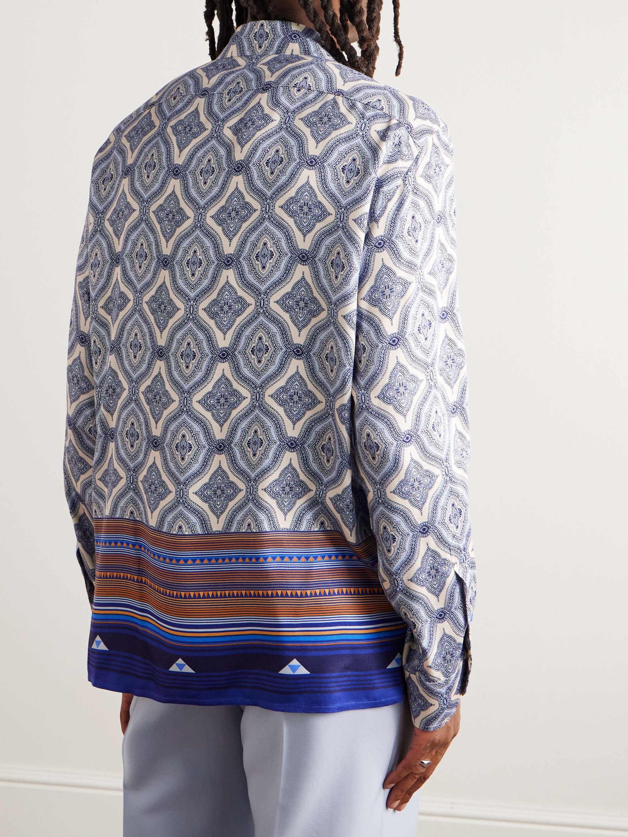 Paisley-Print Satin Shirt view