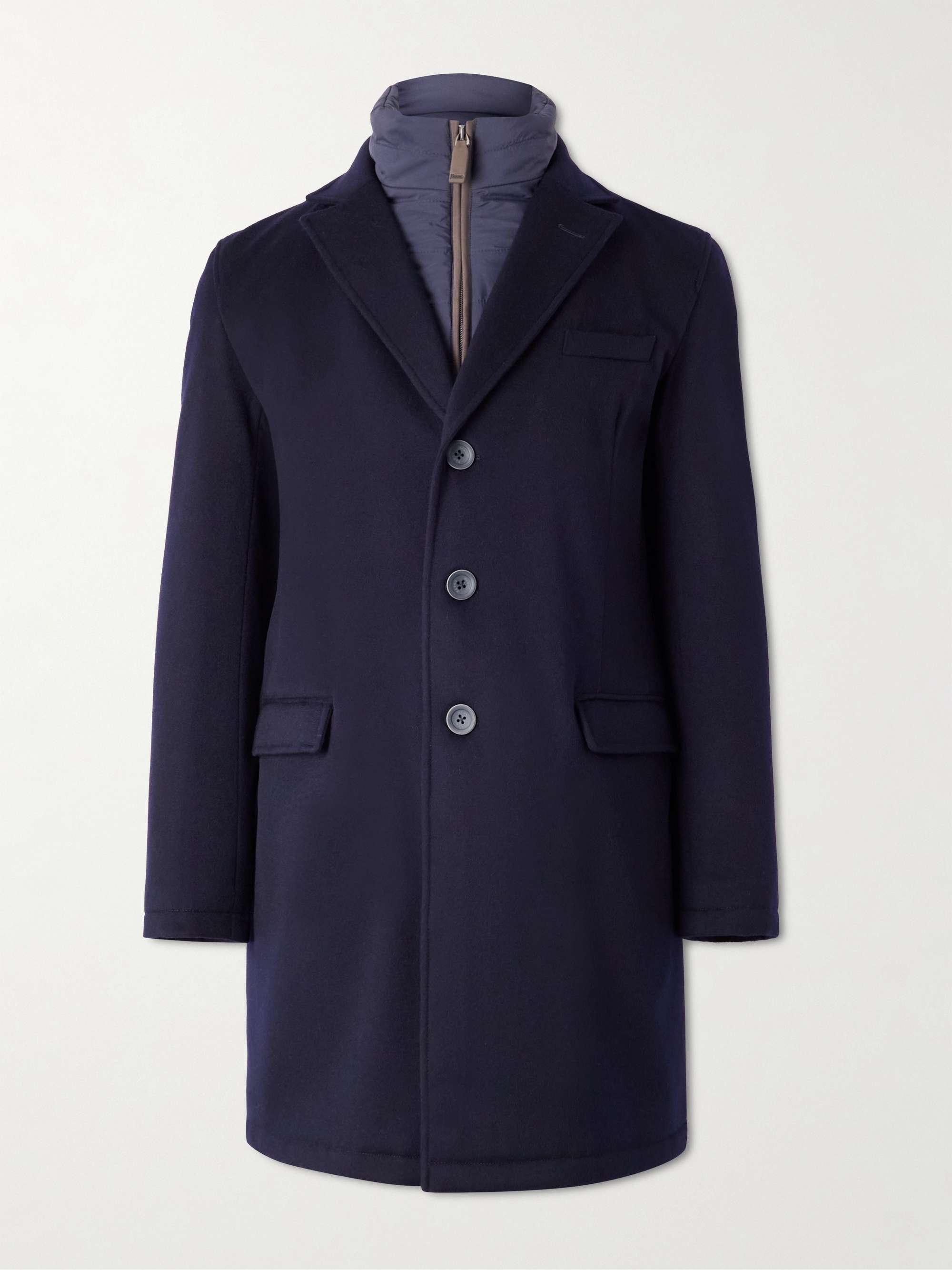 Shell-Trimmed Wool Coat with Detachable Gilet hero visual