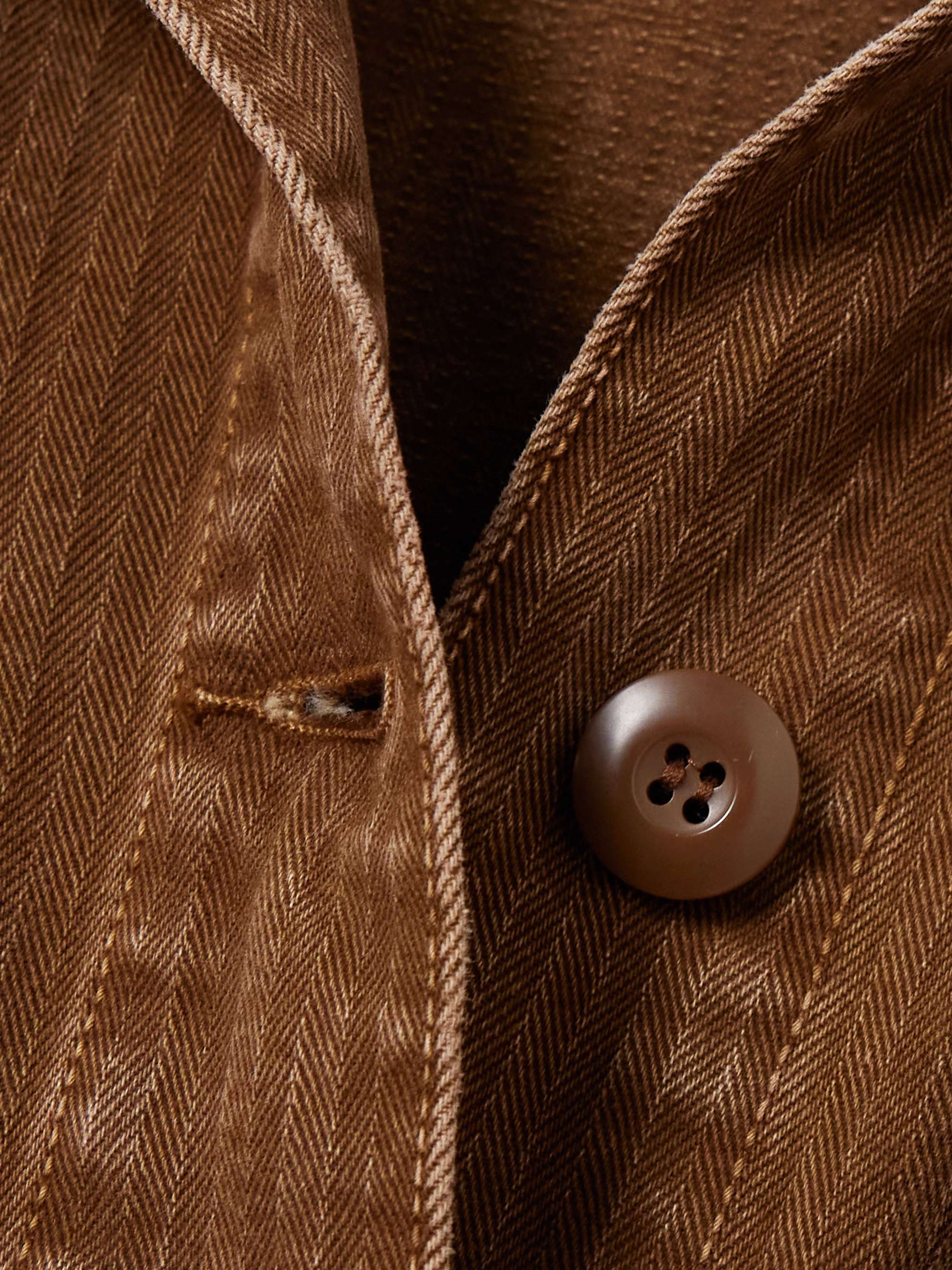 Ramone belted herringbone cotton-twill jacket view