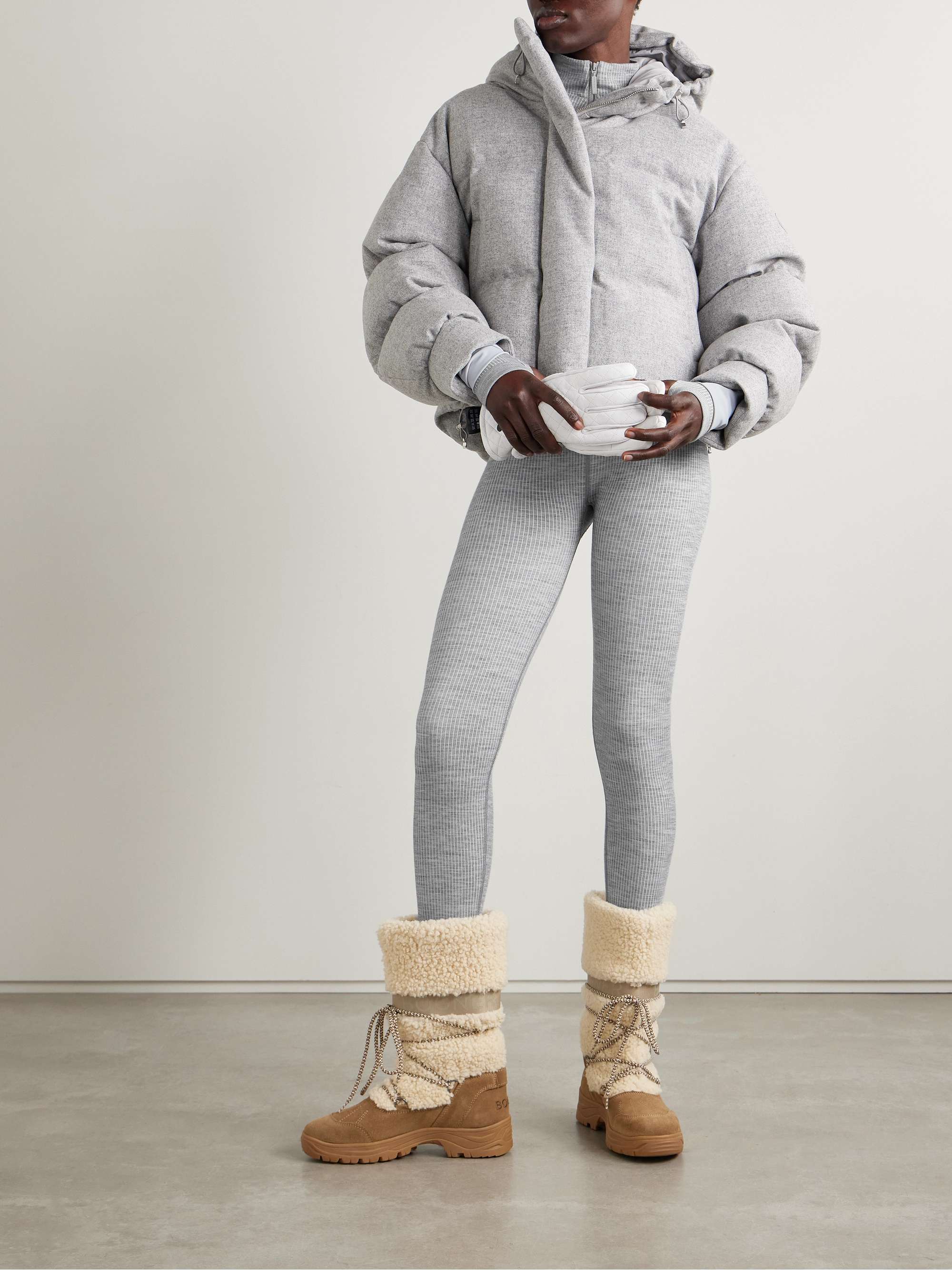 Stowe ribbed wool-blend leggings view