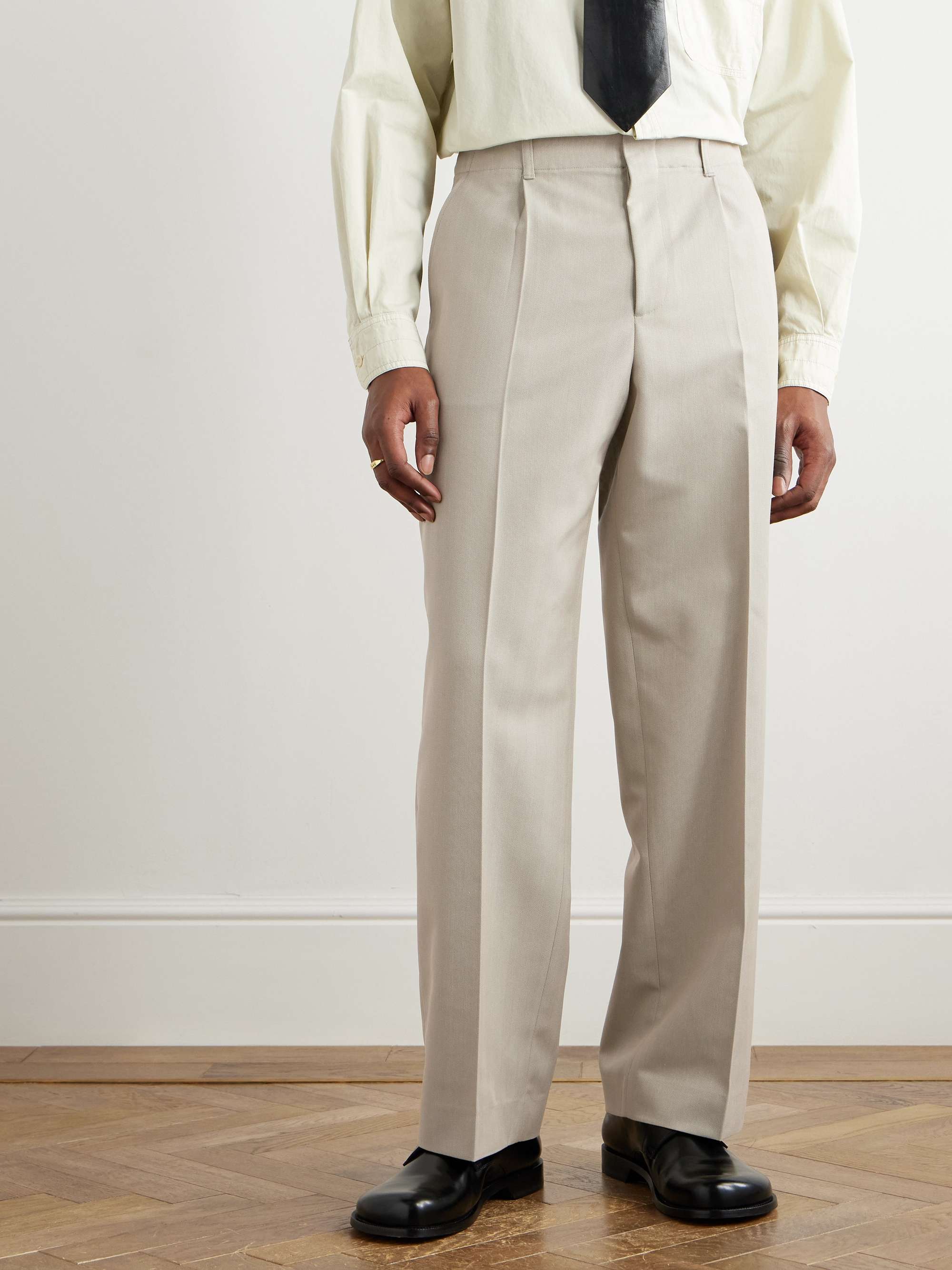 Borrowed Straight-Leg Pleated Woven Chinos view