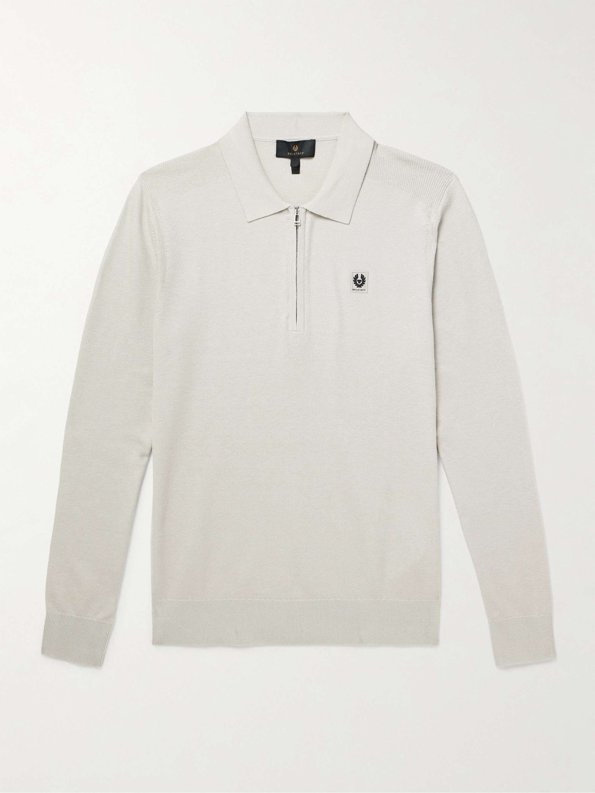 Drift Cotton and Silk-Blend Piqué Half-Zip Polo Shirt hero visual