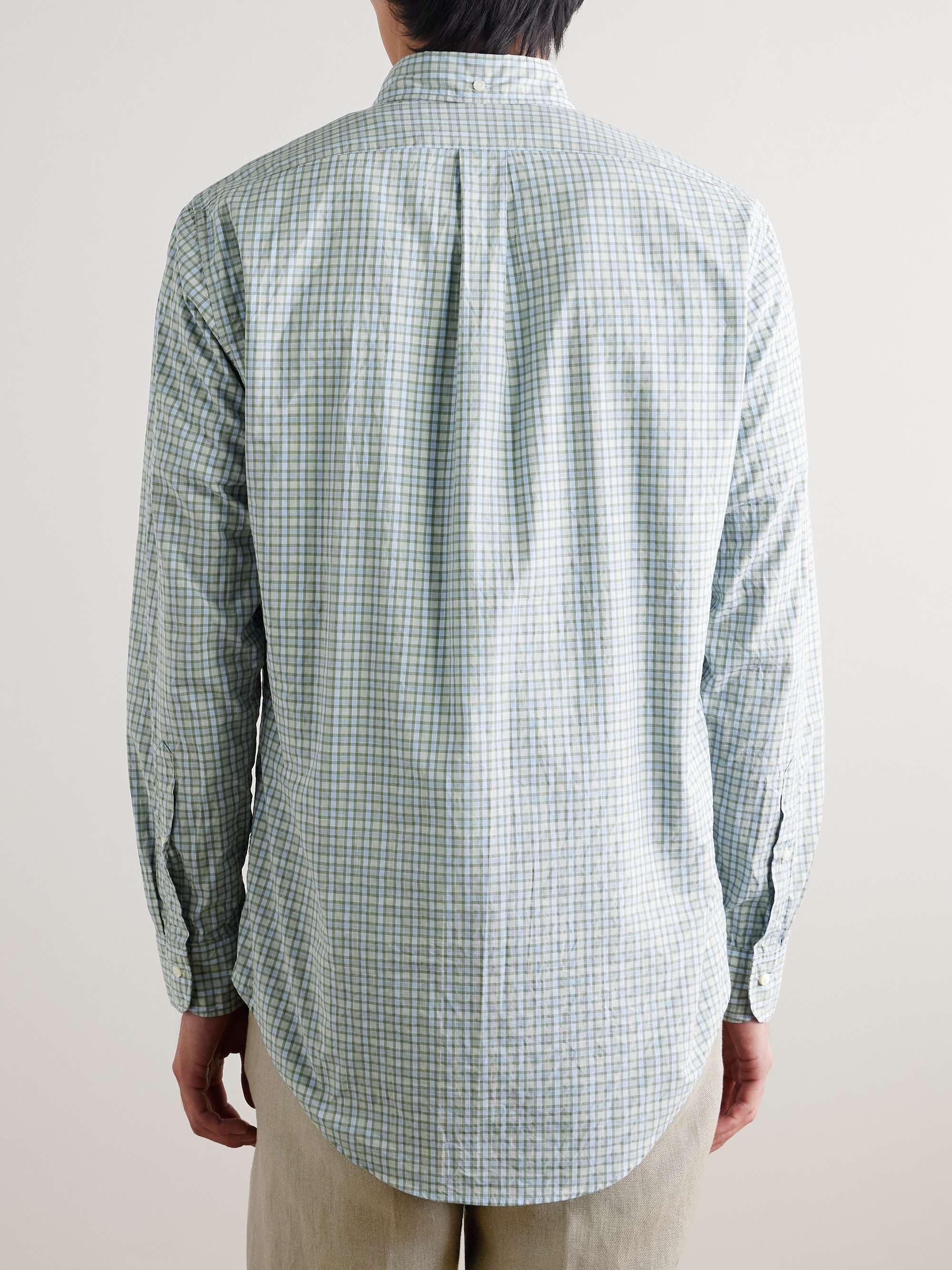 Button-Down Collar Checked Cotton-Poplin Shirt view