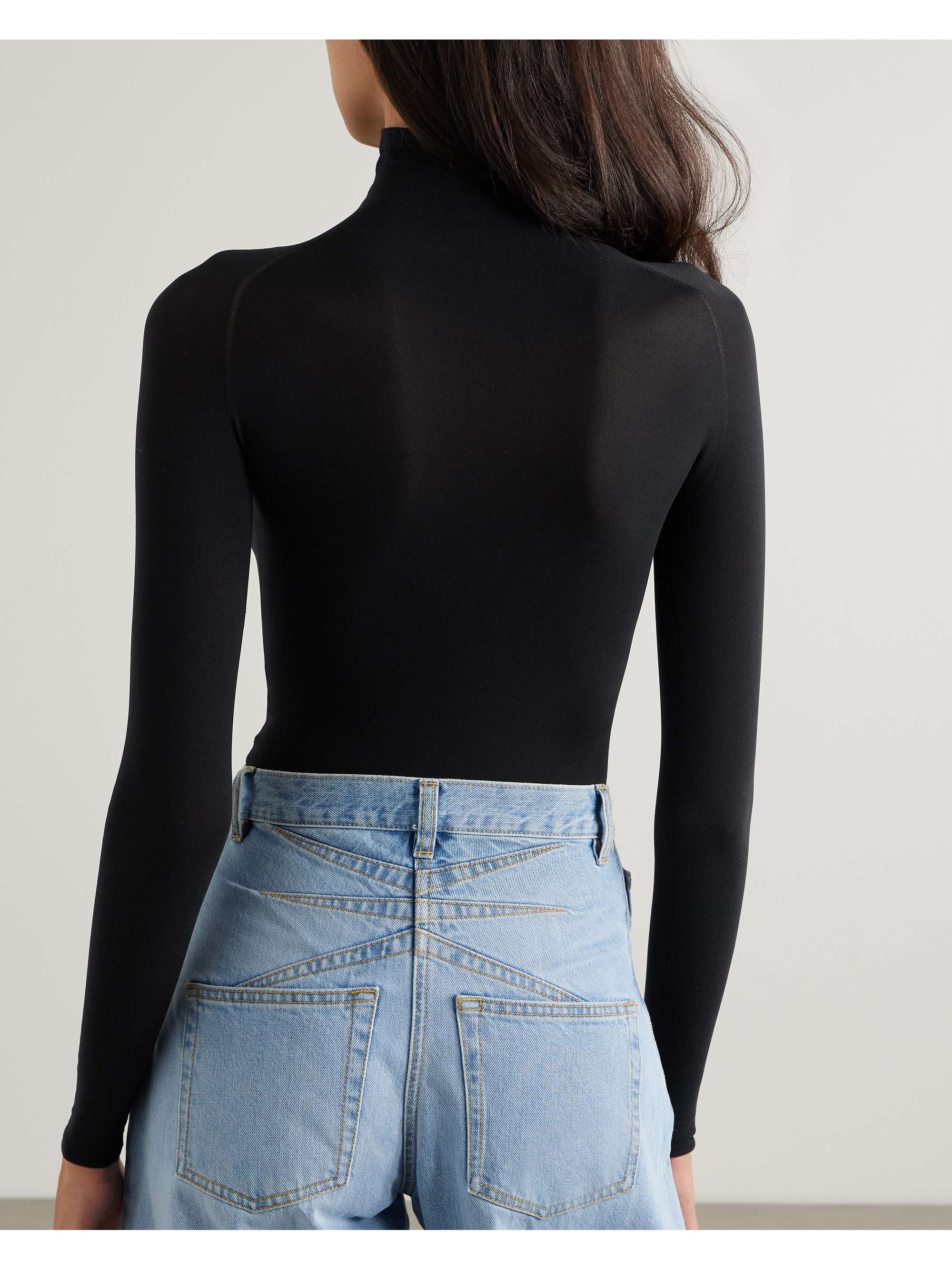 Jersey turtleneck bodysuit view