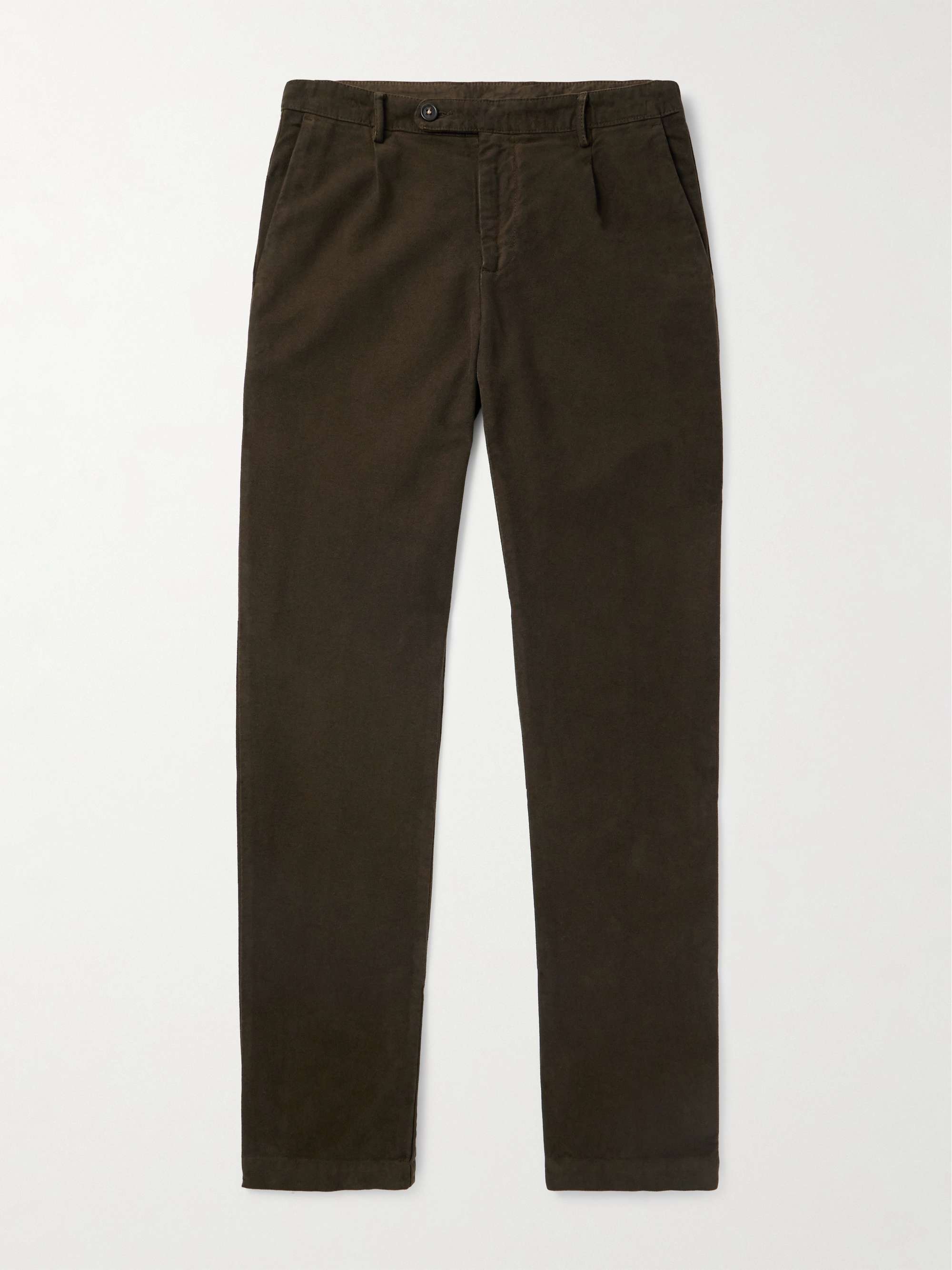 Straight-Leg Cotton-Moleskin Trousers hero visual