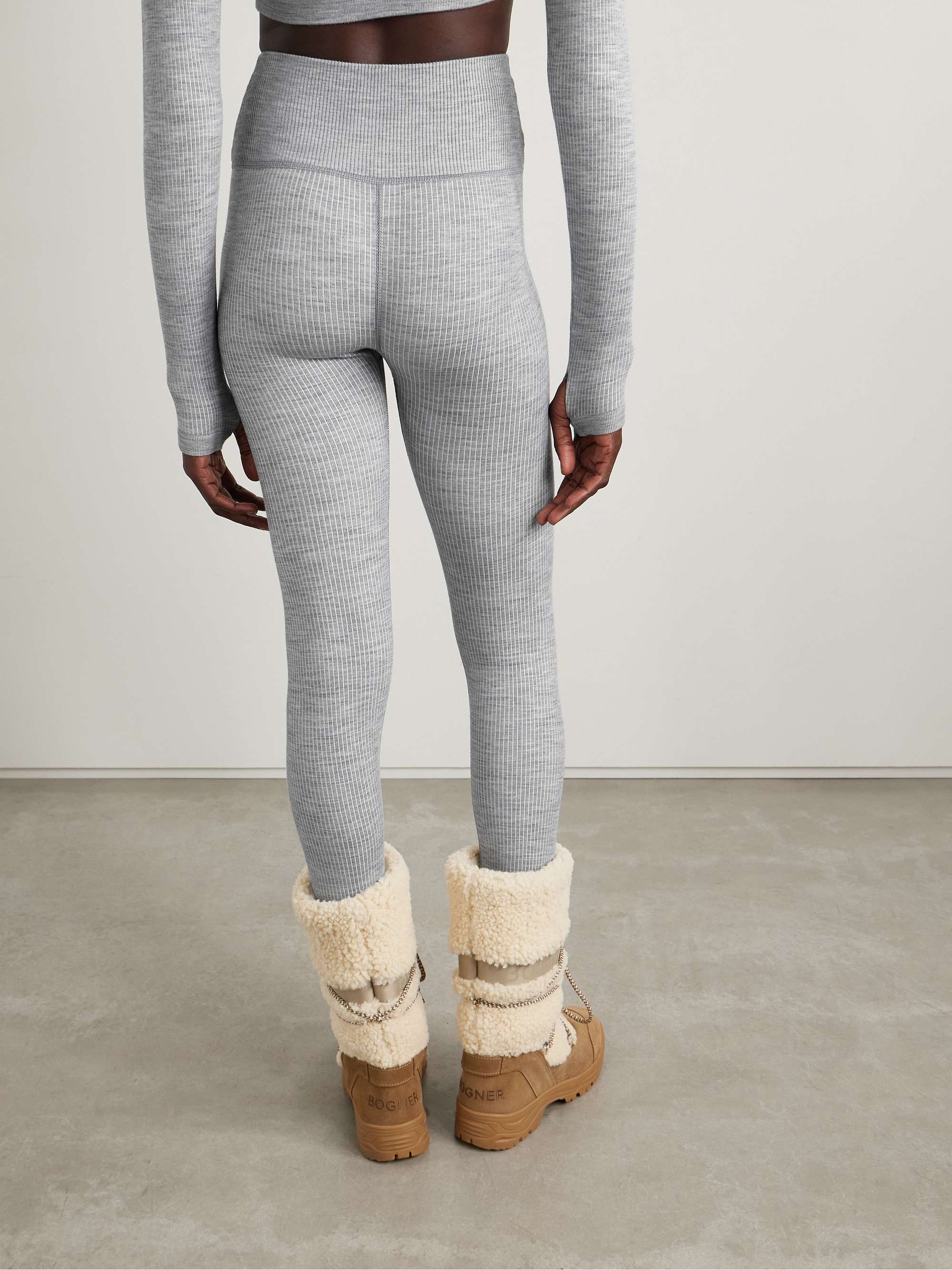 Stowe ribbed wool-blend leggings view