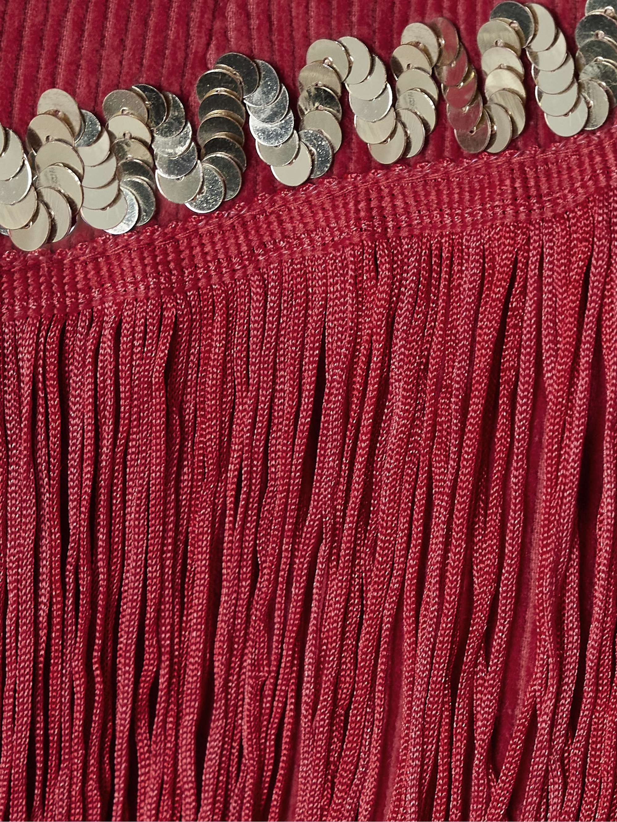 Bandstand fringed sequin-embellished cotton-corduroy jacket view