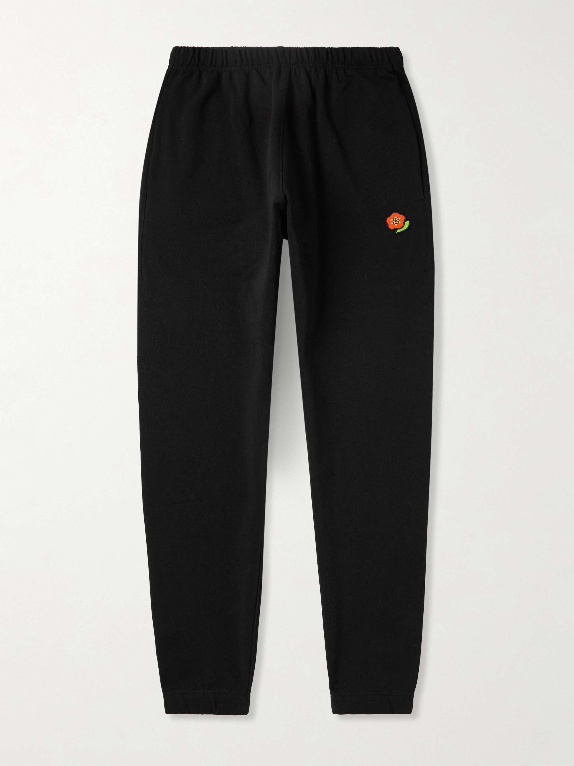 Tapered Logo-Embroidered Appliquéd Cotton-Jersey Sweatpants hero visual