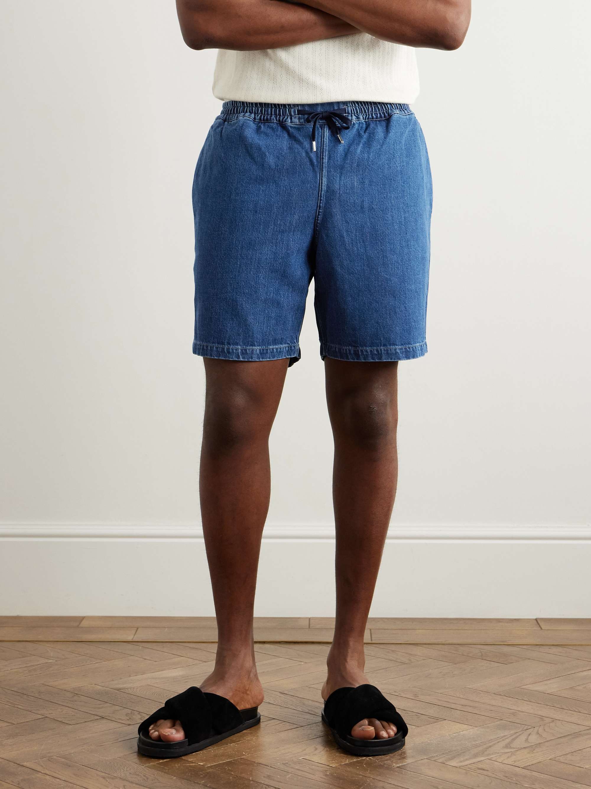 Volta Straight-Leg Denim Drawstring Shorts view